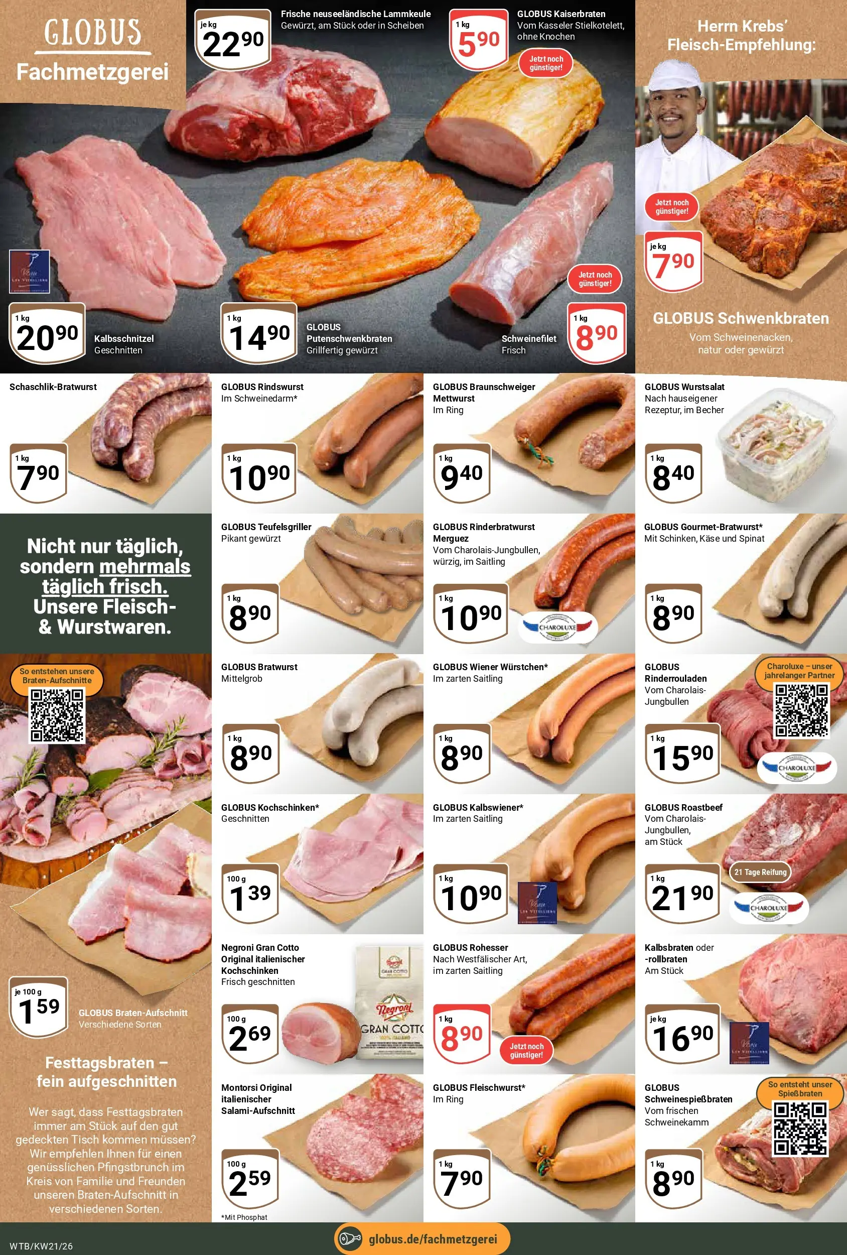 Globus Prospekt Wächtersbach	 (ab 17.05.2026) » Angebote online | Seite: 8 | Produkte: Lammkeule, Käse, Tisch, Fleisch