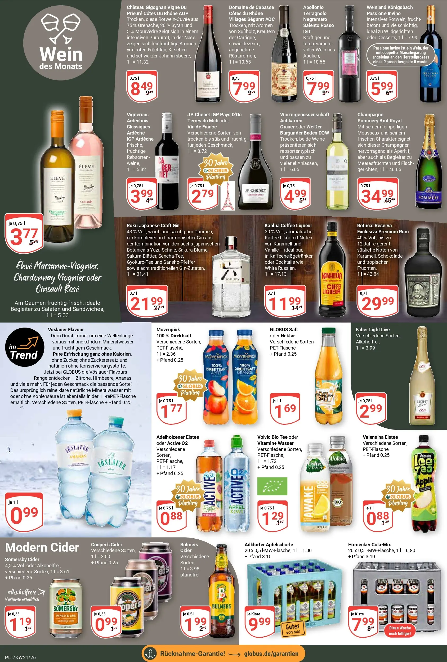 Globus Prospekt Plattling	 (ab 17.05.2026) » Angebote online | Seite: 19 | Produkte: Likör, Rum, Fisch, Volvic