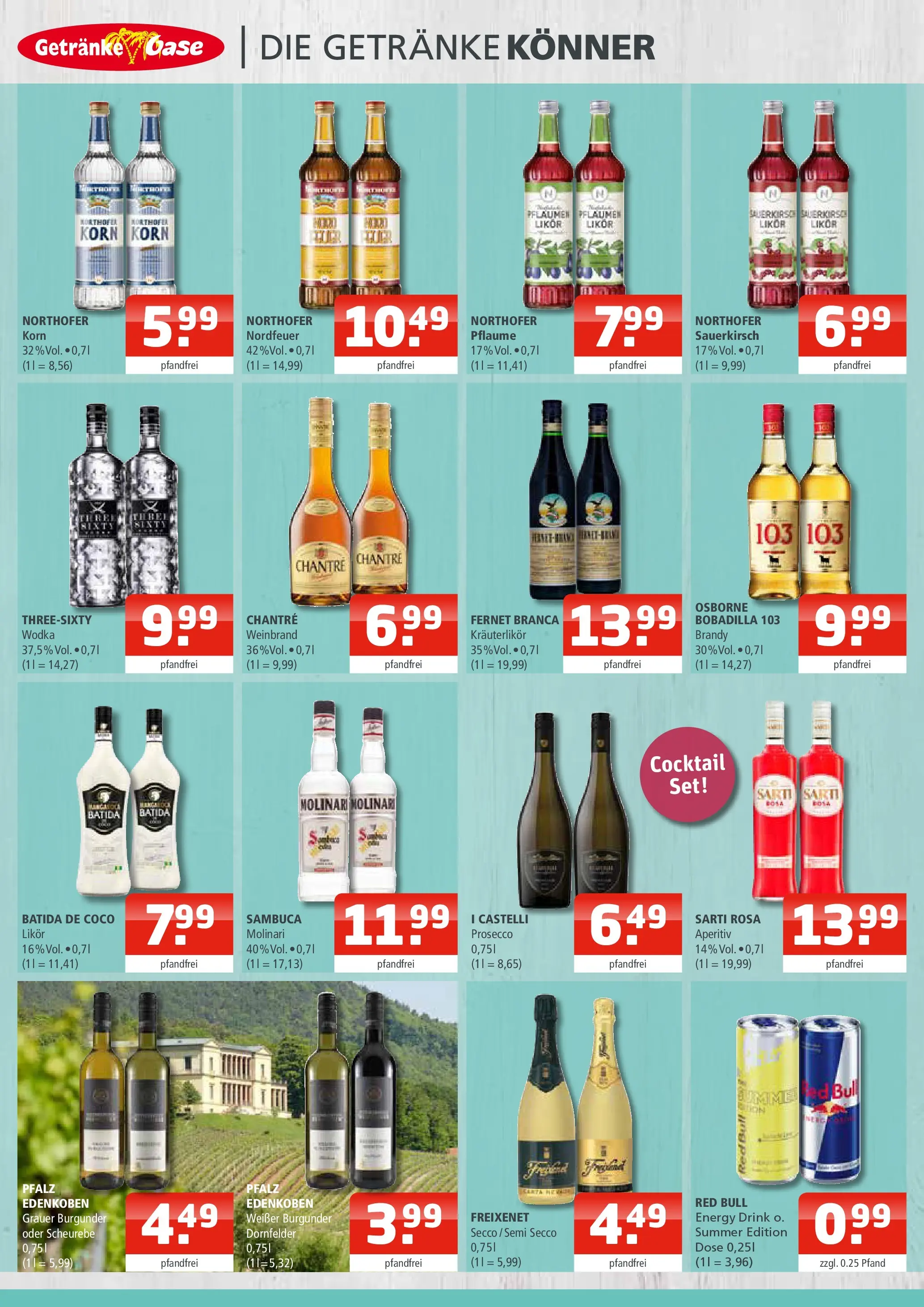 Angebote - Getränke Oase: Getränkeangebote (ab 17.05.2026) zum Blättern | Seite: 2 | Produkte: Pflaumen, Sambuca, Prosecco, Chantré