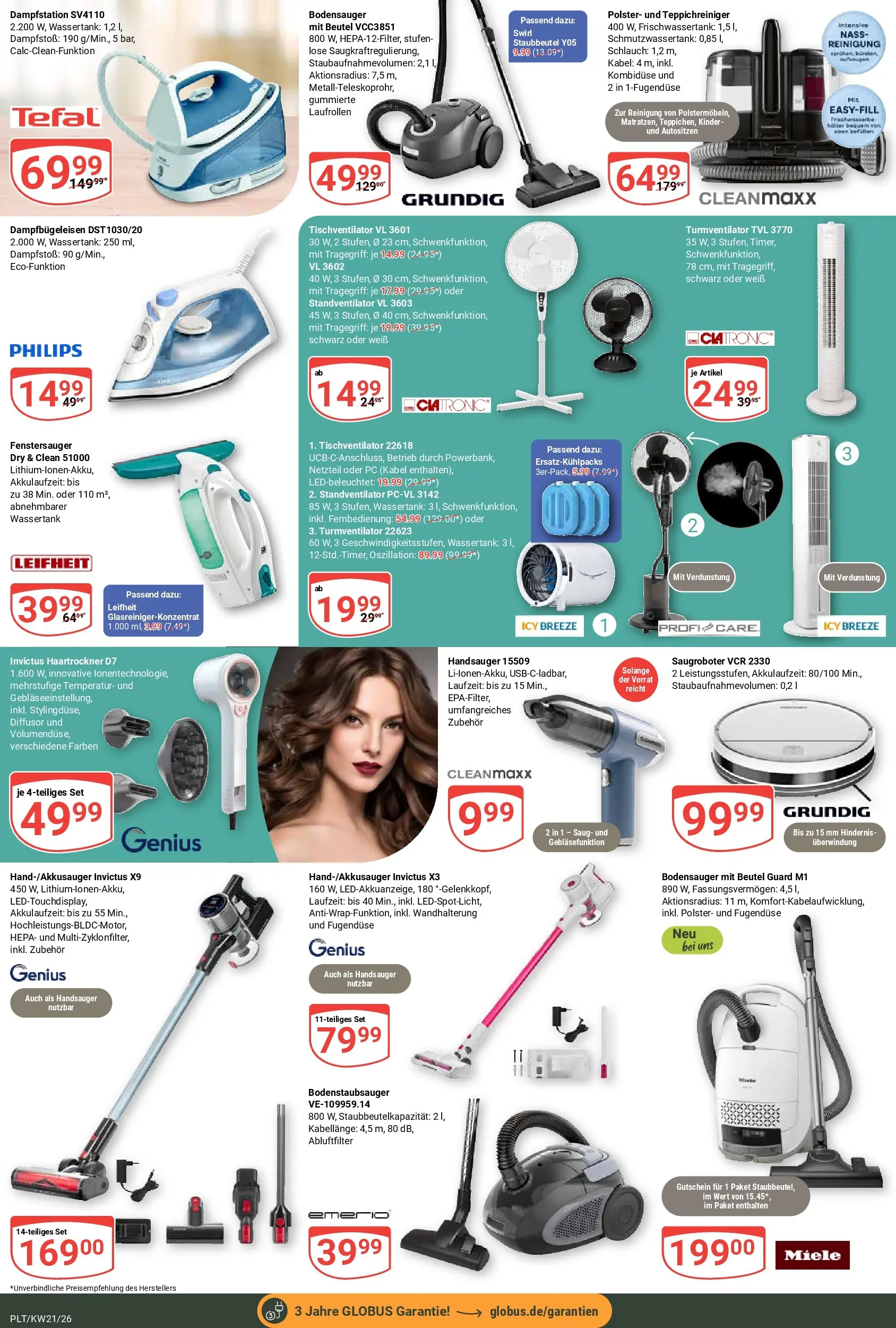 Globus Prospekt Plattling	 (ab 17.05.2026) » Angebote online | Seite: 28 | Produkte: Miele, Philips, Haartrockner, Turmventilator