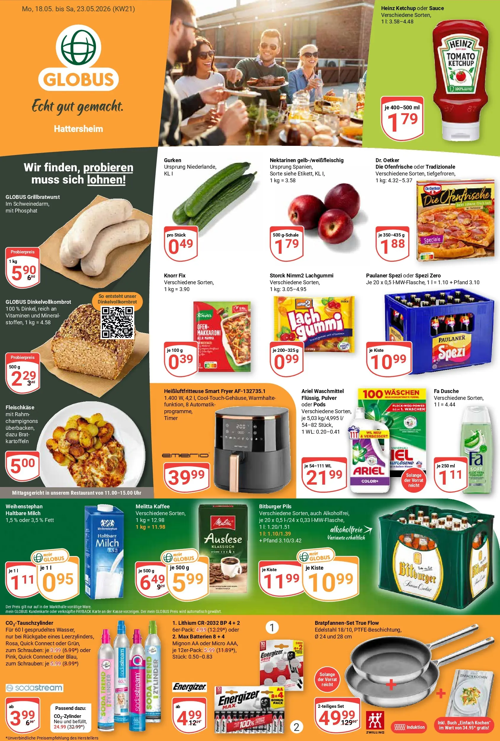 Globus Prospekt Hattersheim	 (ab 17.05.2026) » Angebote online | Seite: 1 | Produkte: Knorr fix, Kaffee, Paulaner spezi, Heißluftfritteuse