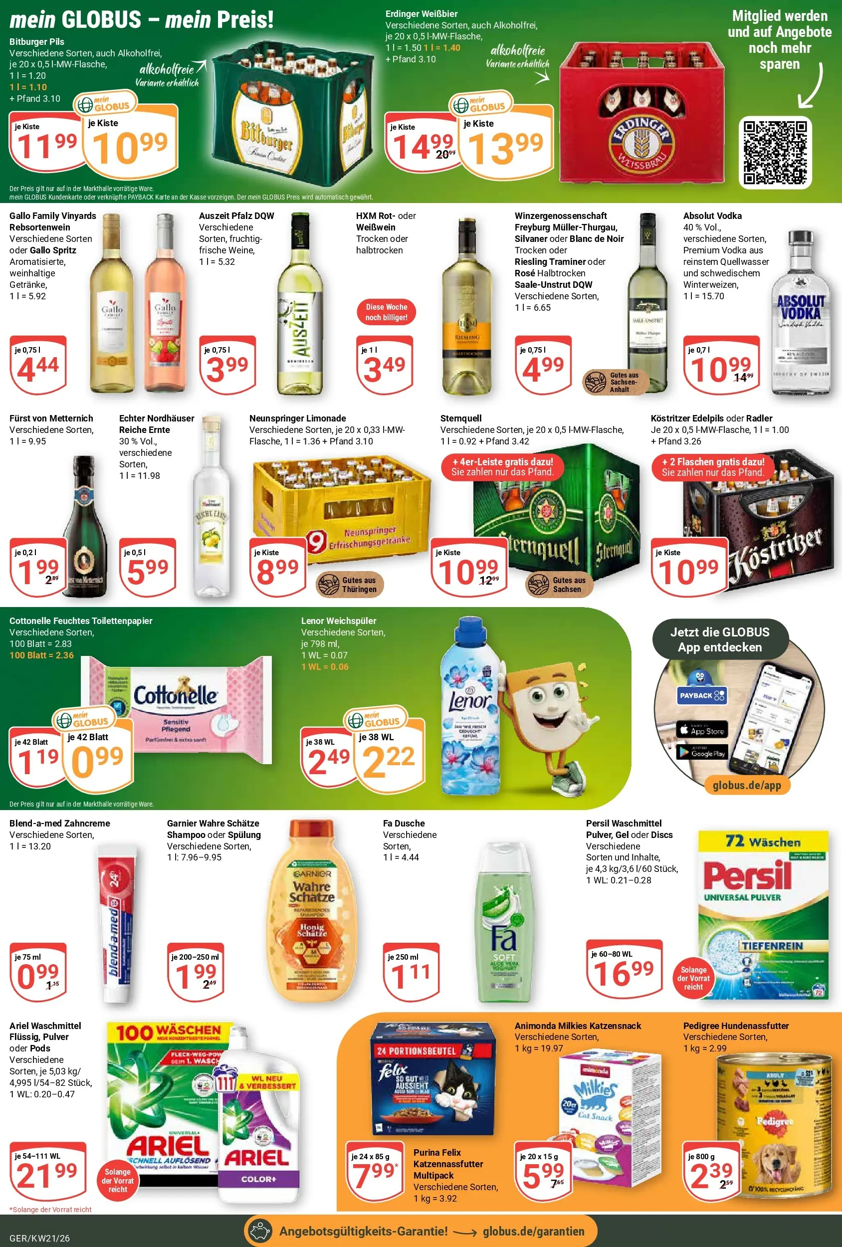 Globus Prospekt Gera	 (ab 17.05.2026) » Angebote online | Seite: 7 | Produkte: Furst von metternich, Dusche, Waschmittel, Pedigree