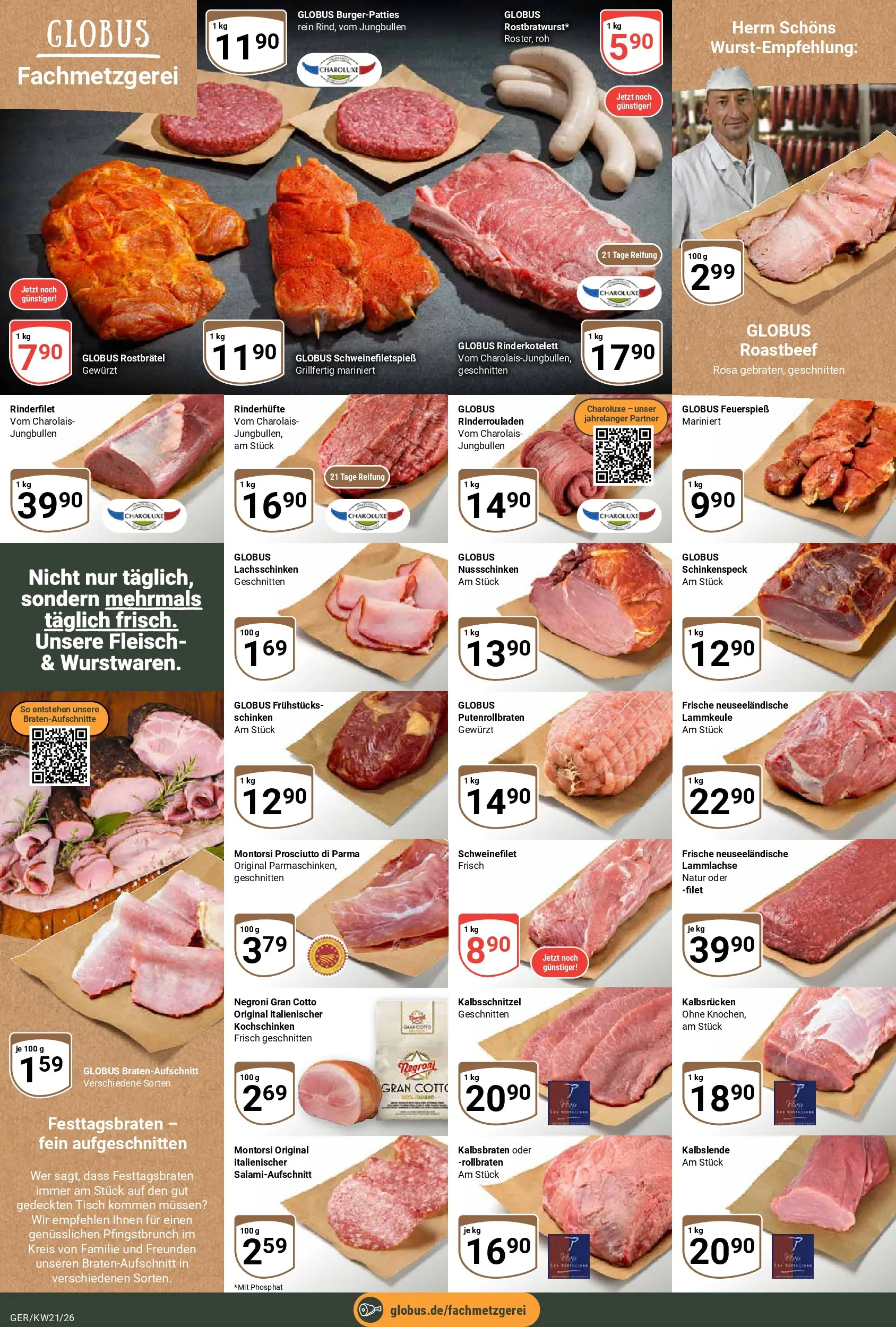 Globus Prospekt Gera	 (ab 17.05.2026) » Angebote online | Seite: 10 | Produkte: Rinderrouladen, Roastbeef, Schweinefilet, Schinken