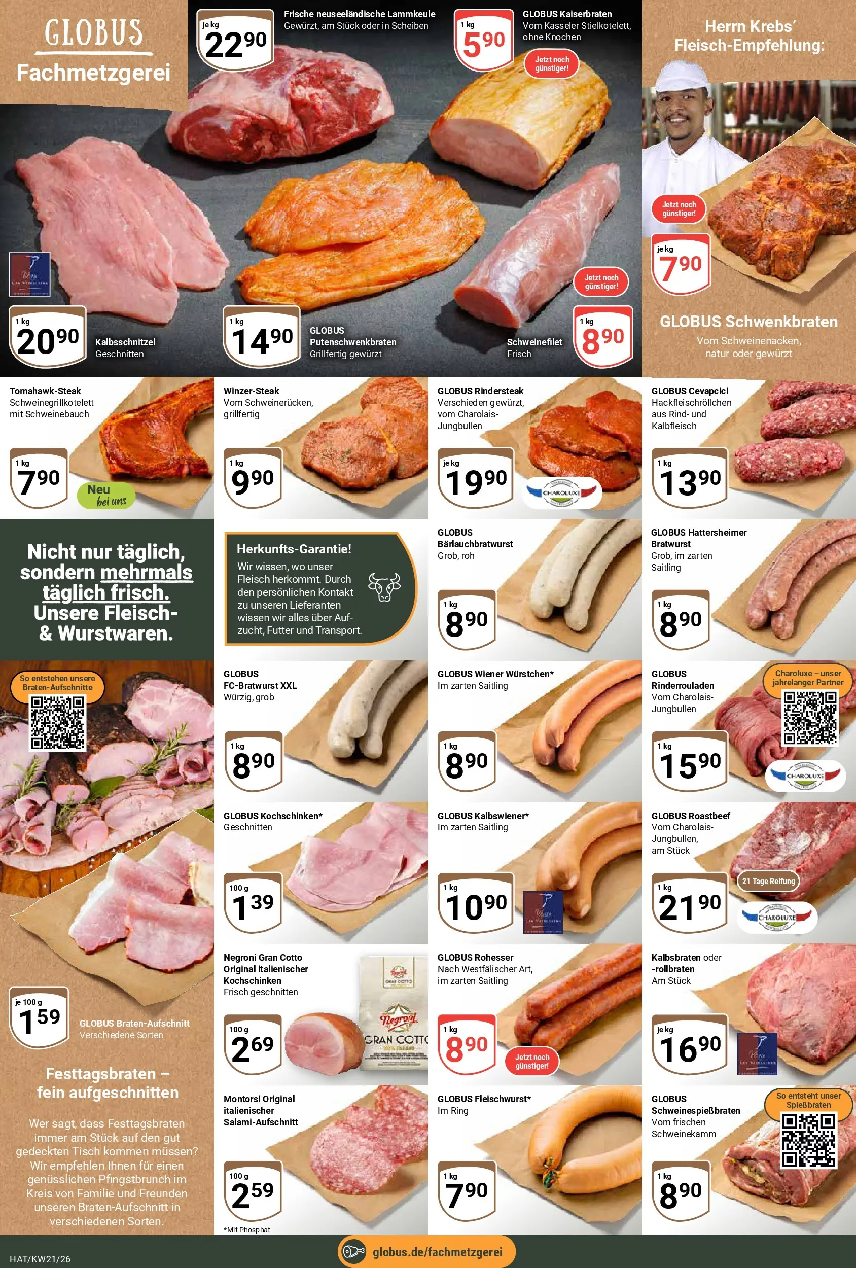 Globus Prospekt Hattersheim	 (ab 17.05.2026) » Angebote online | Seite: 8 | Produkte: Lammkeule, Schweinebauch, Cevapcici, Fleisch
