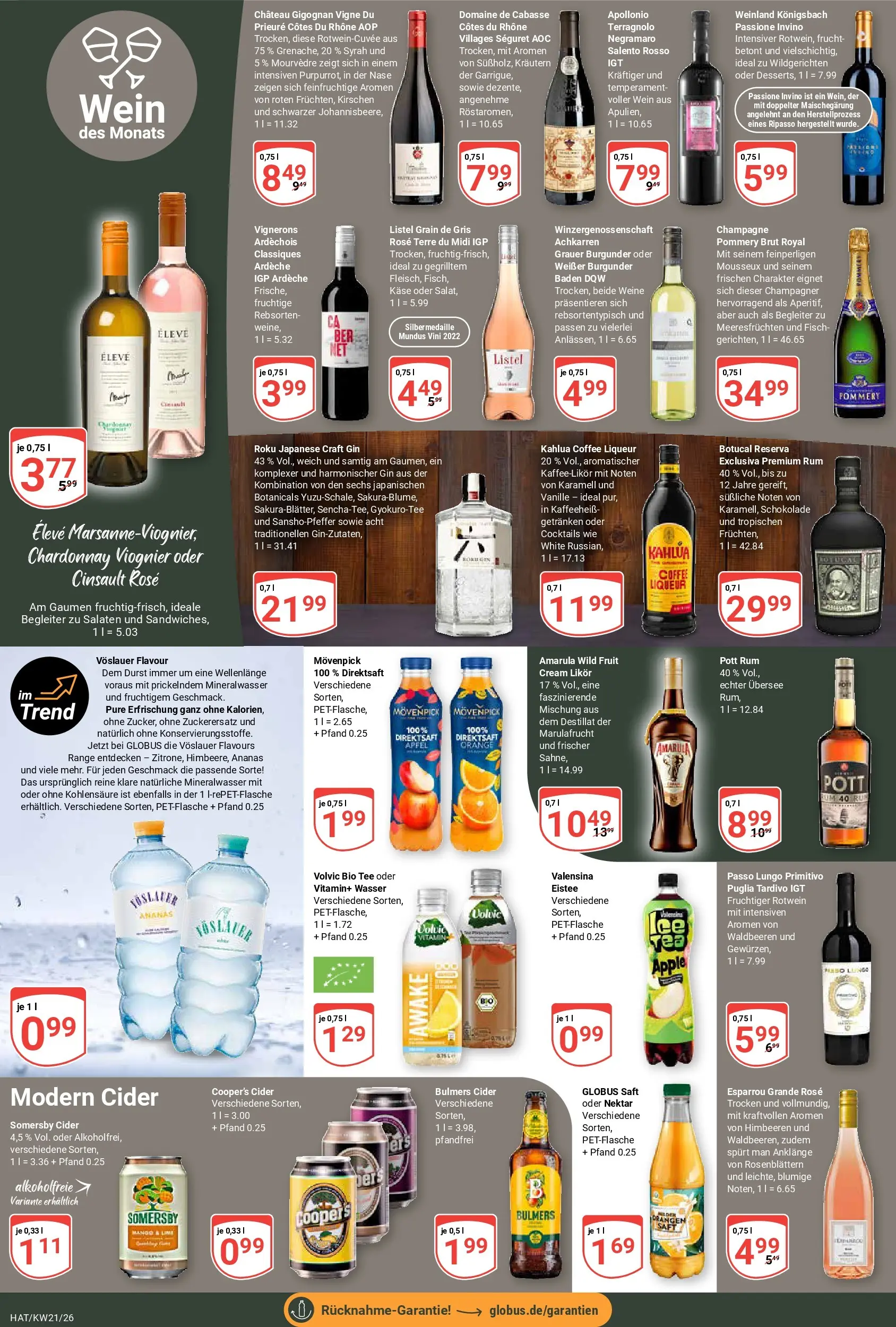 Globus Prospekt Hattersheim	 (ab 17.05.2026) » Angebote online | Seite: 15 | Produkte: Käse, Rum, Kirschen, Volvic