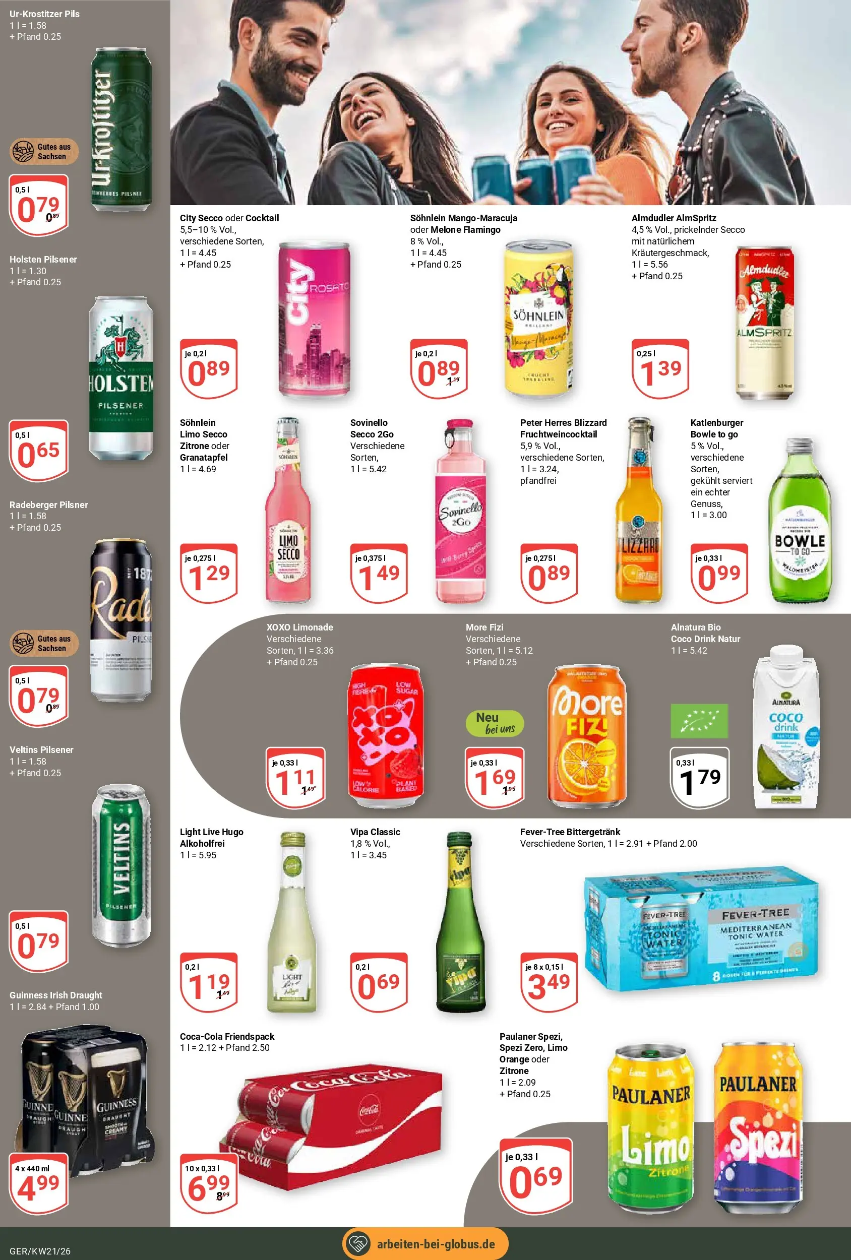 Globus Prospekt Gera	 (ab 17.05.2026) » Angebote online | Seite: 19 | Produkte: Pils, Limonade, Melone, Hugo