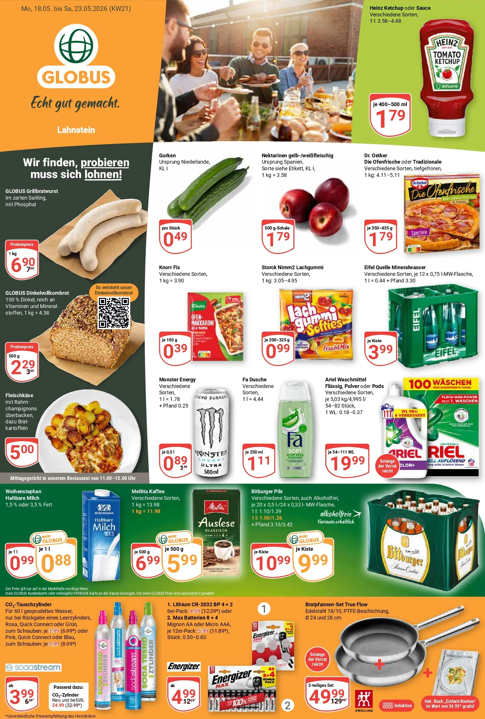 Globus Prospekt Lahnstein	 (ab 17.05.2026) » Angebote online | Seite: 1 | Produkte: Bitburger, Champignons, Kartoffeln, Sodastream