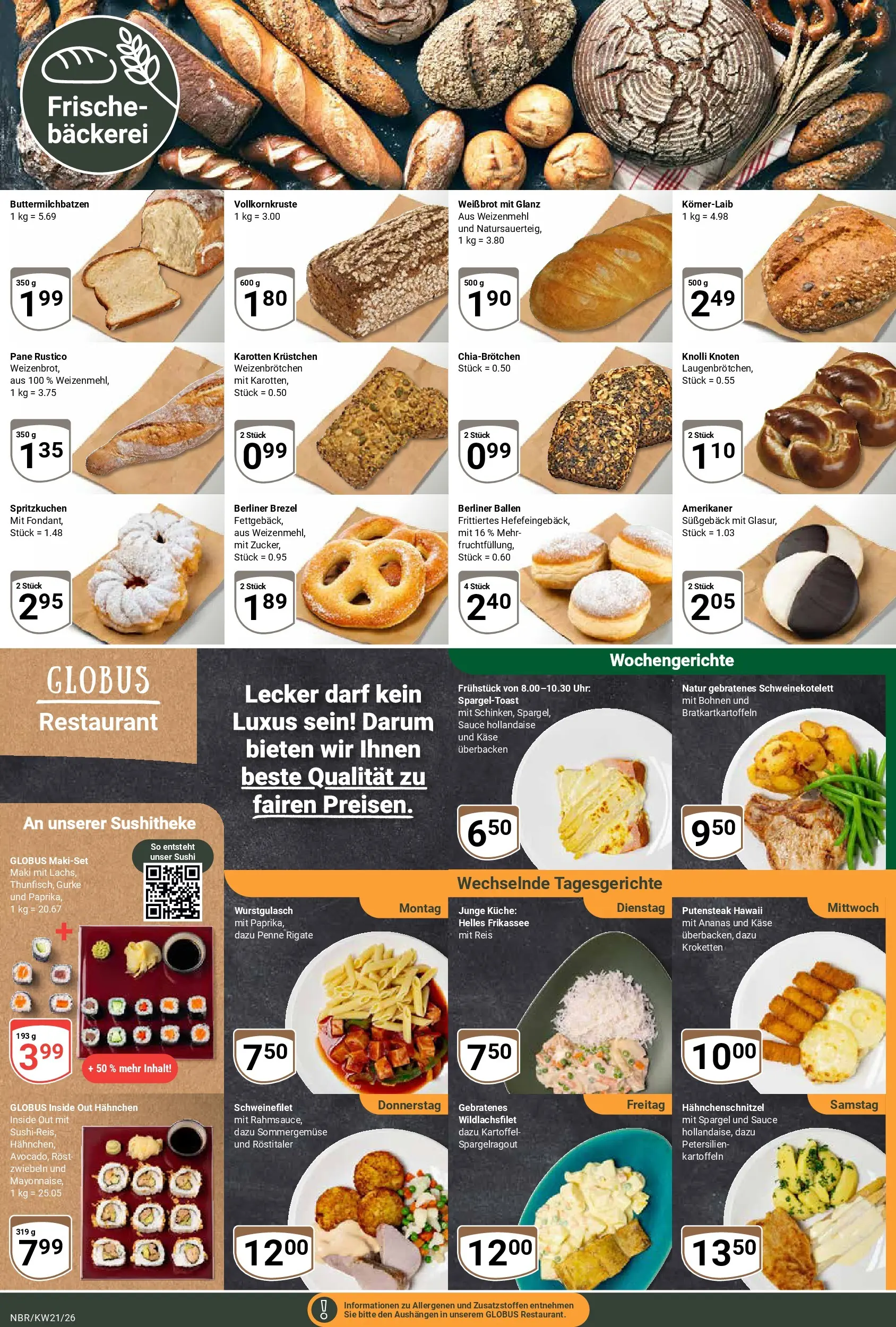 Globus Prospekt Neubrandenburg	 (ab 17.05.2026) » Angebote online | Seite: 7 | Produkte: Bäckerei, Käse, Küche, Ananas