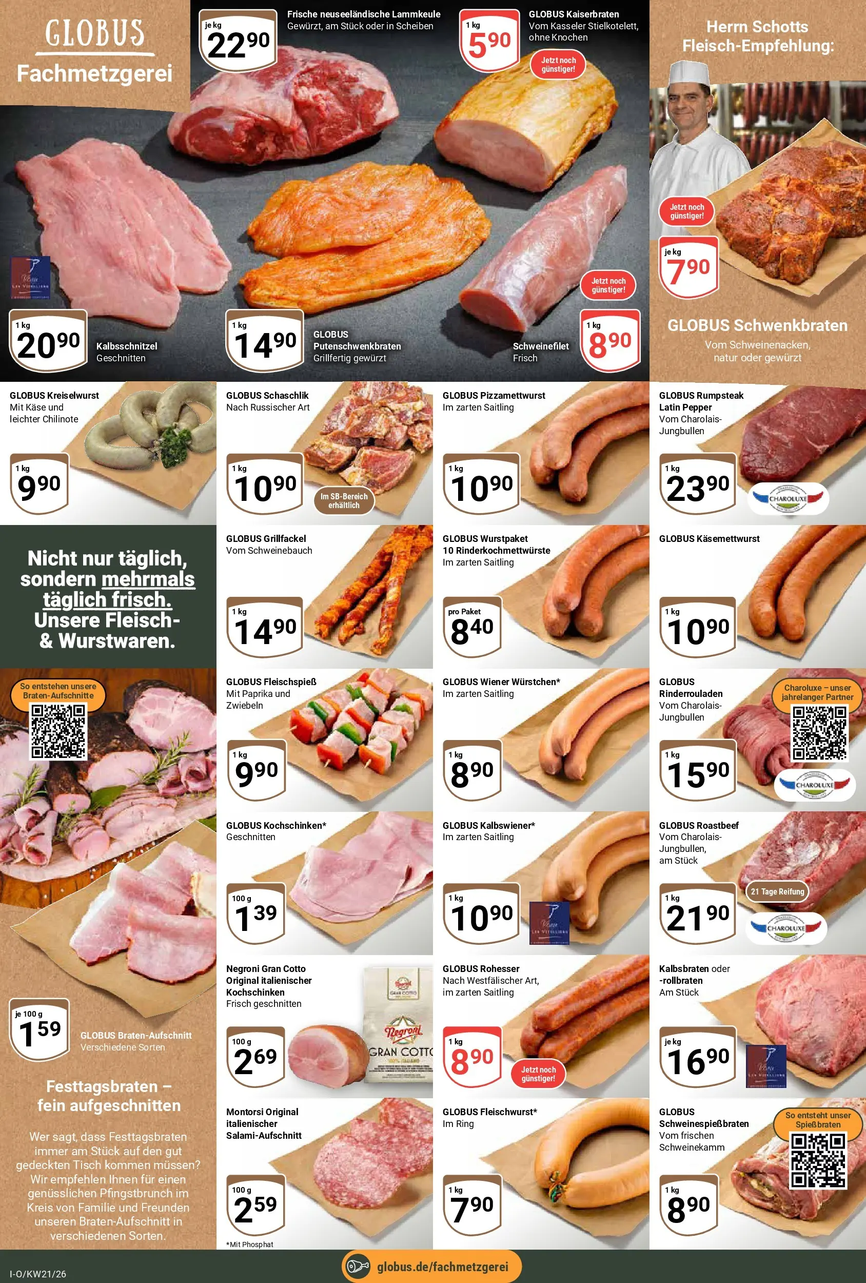 Globus Prospekt Idar-Oberstein	 (ab 17.05.2026) » Angebote online | Seite: 8 | Produkte: Rinderrouladen, Rumpsteak, Käse, Schweinebauch