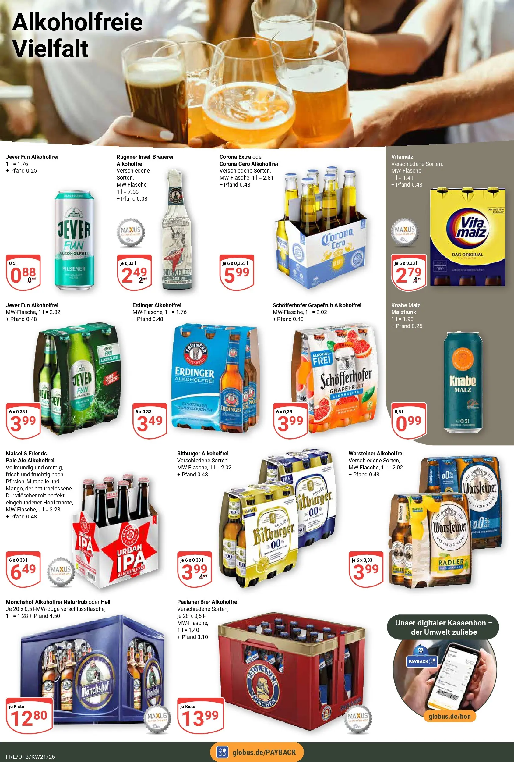 Globus Prospekt Freilassing	 (ab 17.05.2026) » Angebote online | Seite: 18 | Produkte: Durstloscher, Erdinger, Bier, Grapefruit
