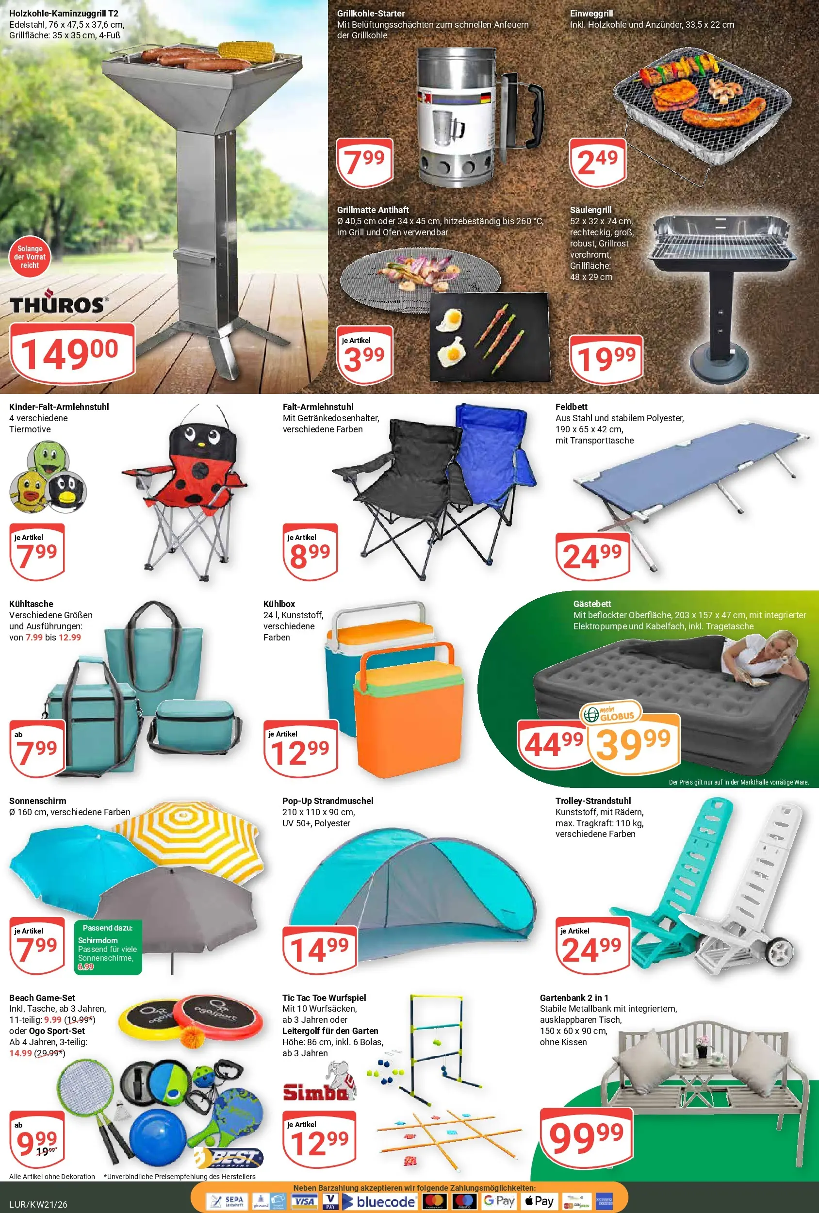 Globus Prospekt Hamburg	 (ab 18.05.2026) » Angebote online | Seite: 23 | Produkte: Ofen, Grill, Kissen, Sonnenschirm