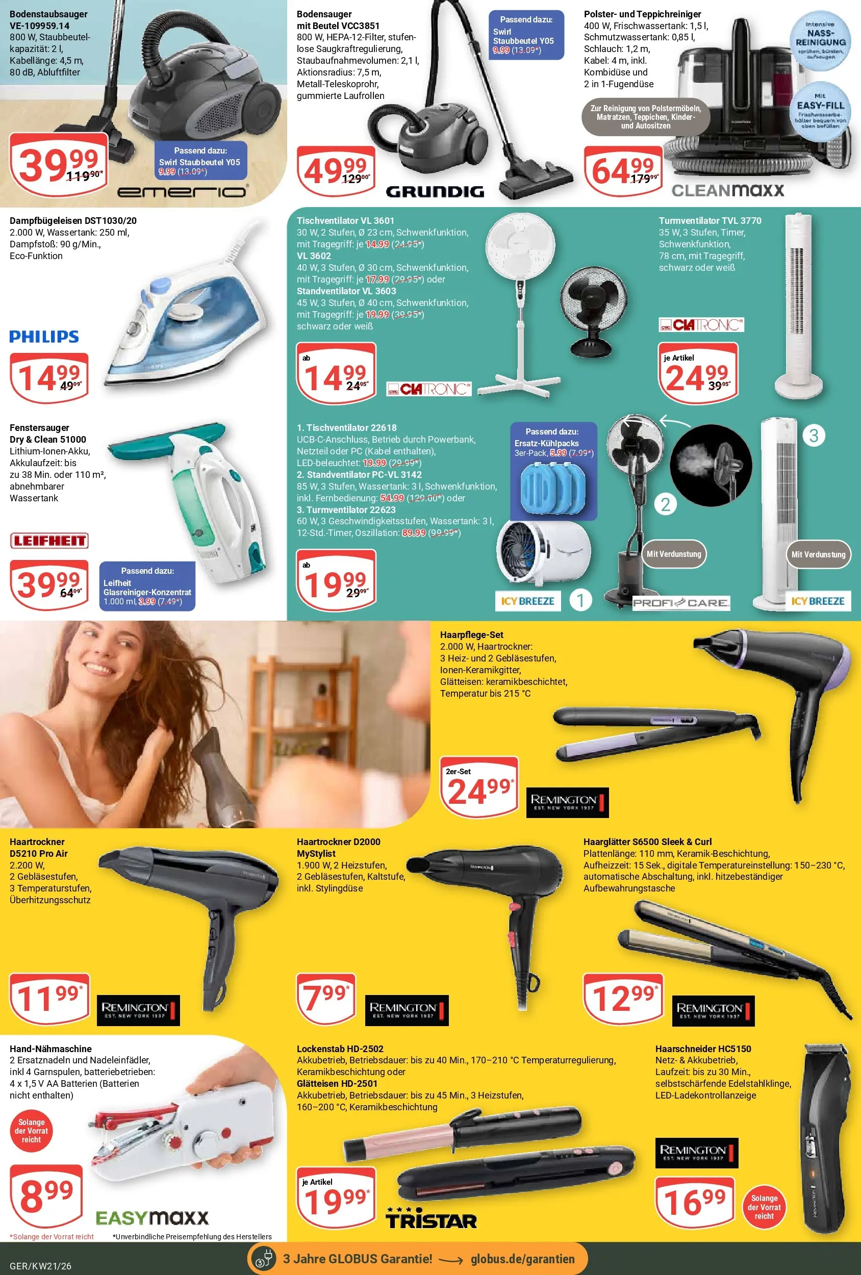 Globus Prospekt Gera	 (ab 17.05.2026) » Angebote online | Seite: 29 | Produkte: Philips, Glätteisen, Turmventilator, PC