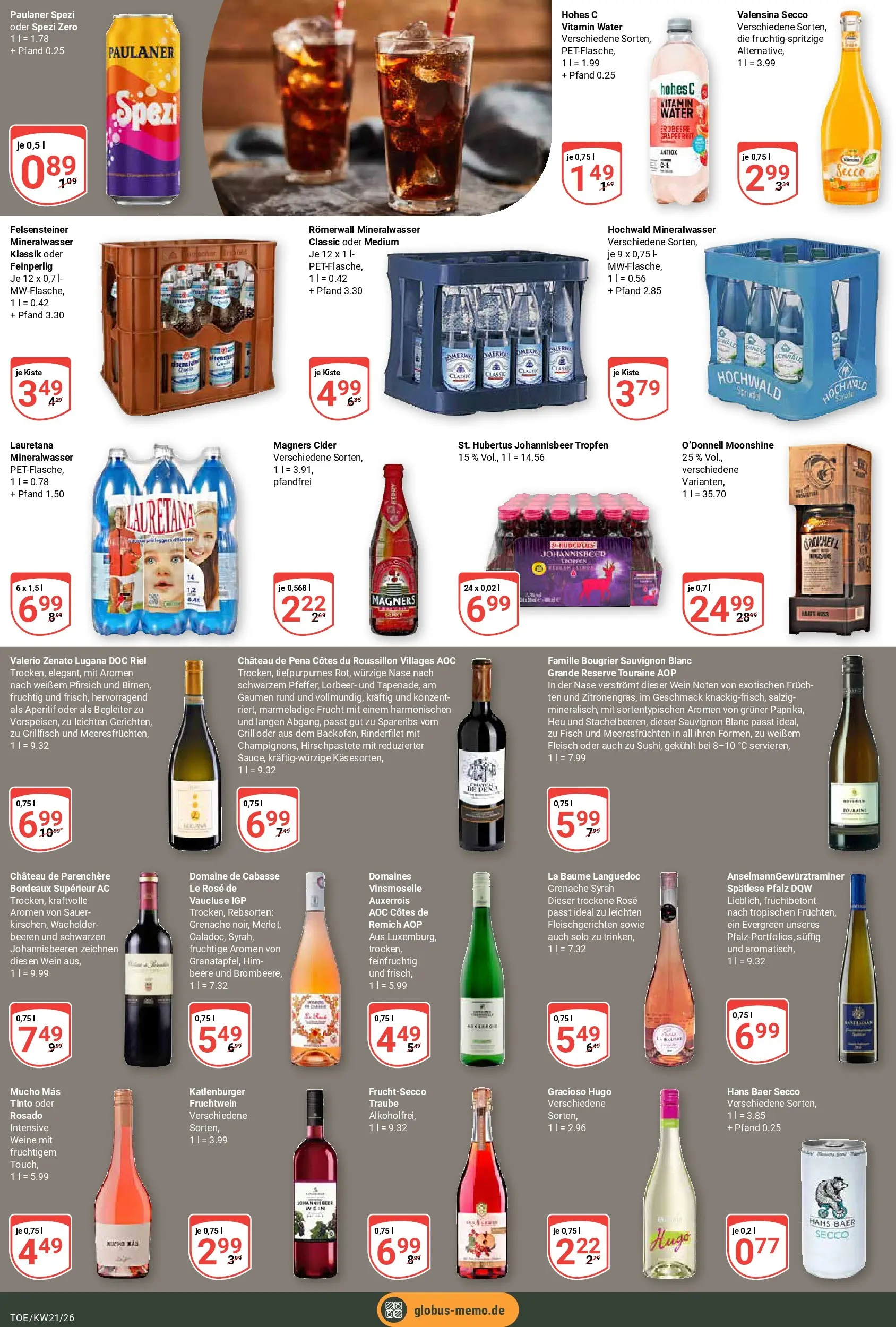 Globus Prospekt Tönisvorst	 (ab 17.05.2026) » Angebote online | Seite: 14 | Produkte: Grill, Fruchtsecco, Valensina, Hugo