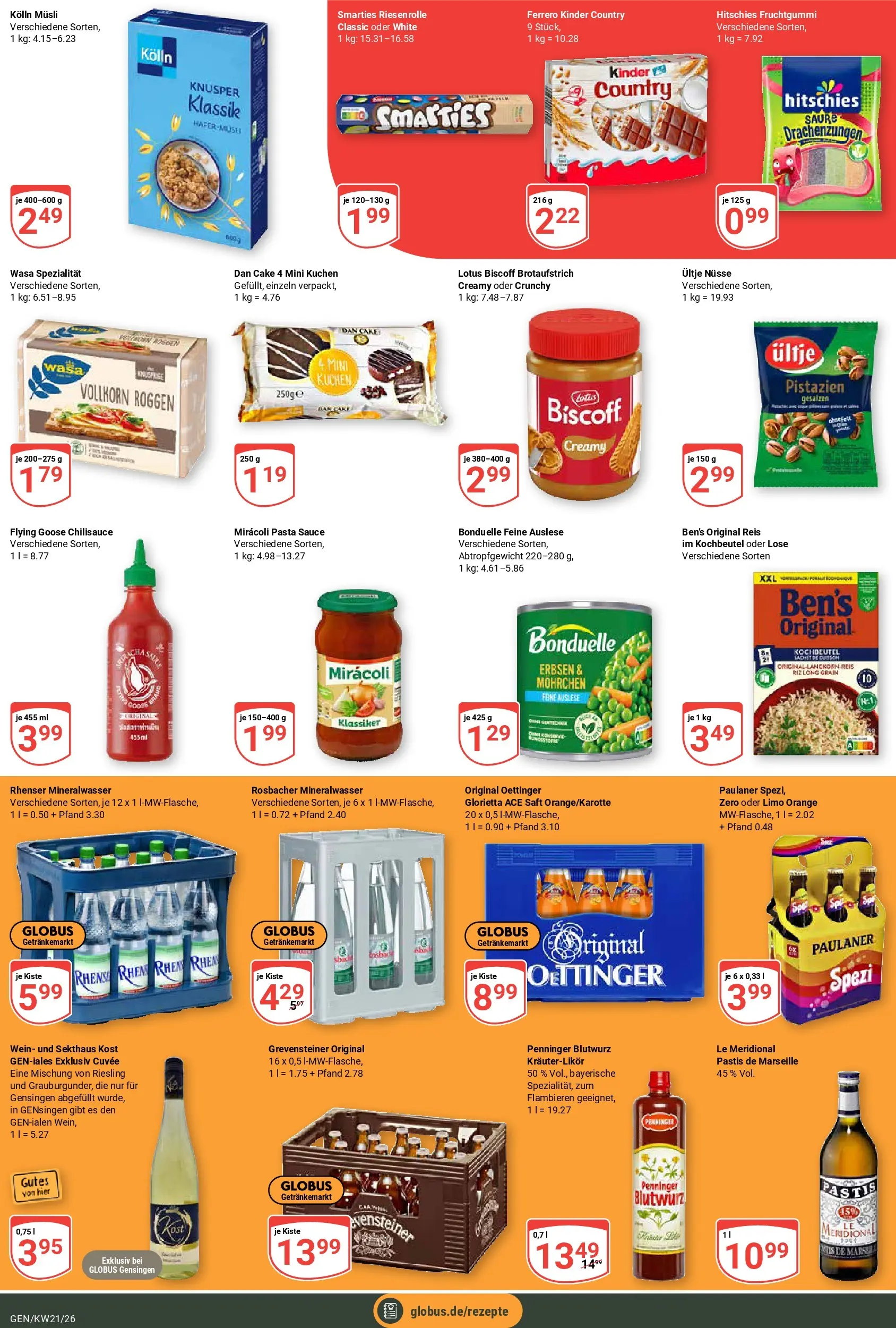 Globus Prospekt Gensingen	 (ab 17.05.2026) » Angebote online | Seite: 4 | Produkte: Smarties, Saft, Wein, Reis