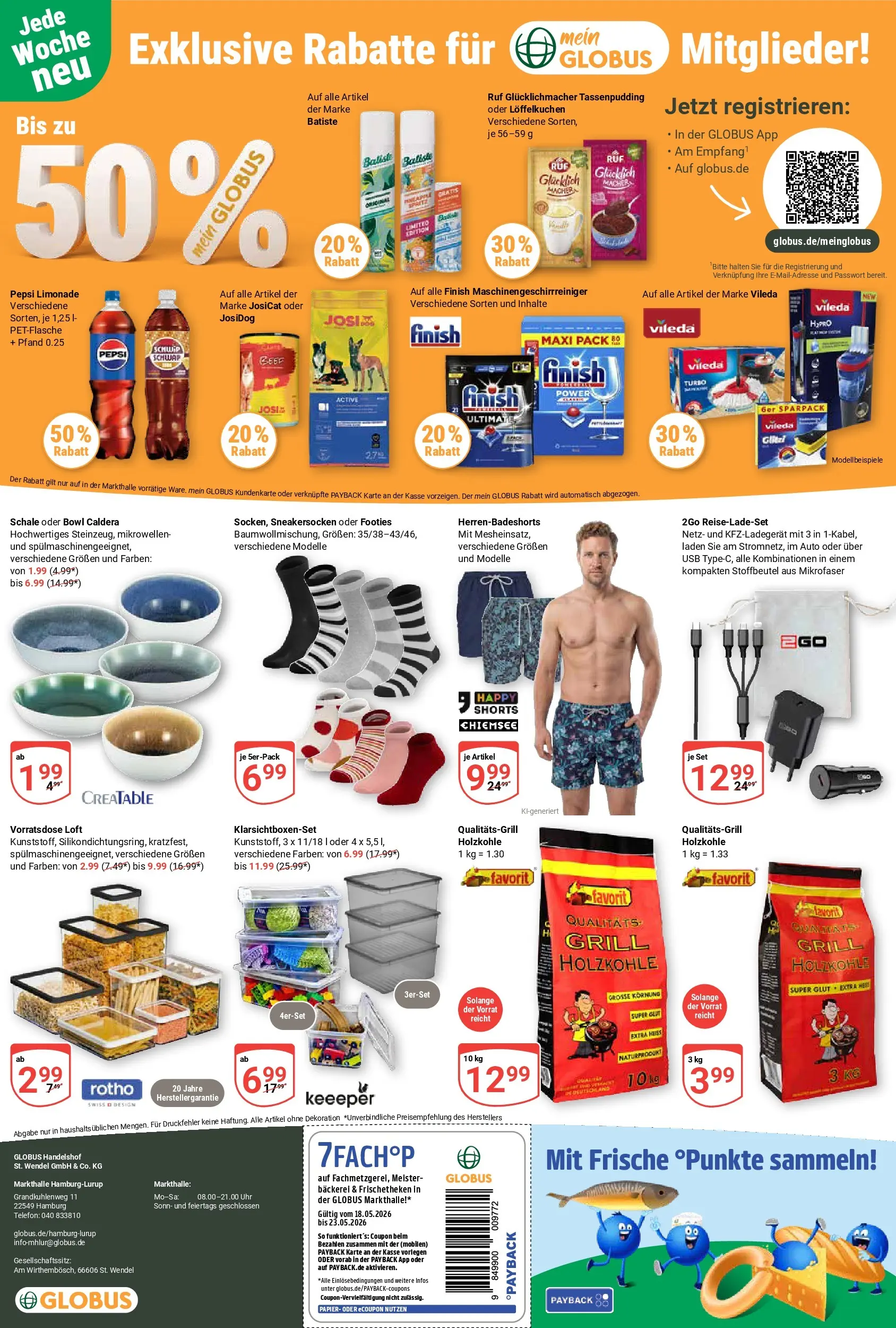 Globus Prospekt Hamburg	 (ab 18.05.2026) » Angebote online | Seite: 29 | Produkte: USB, Bäckerei, Finish, Pepsi
