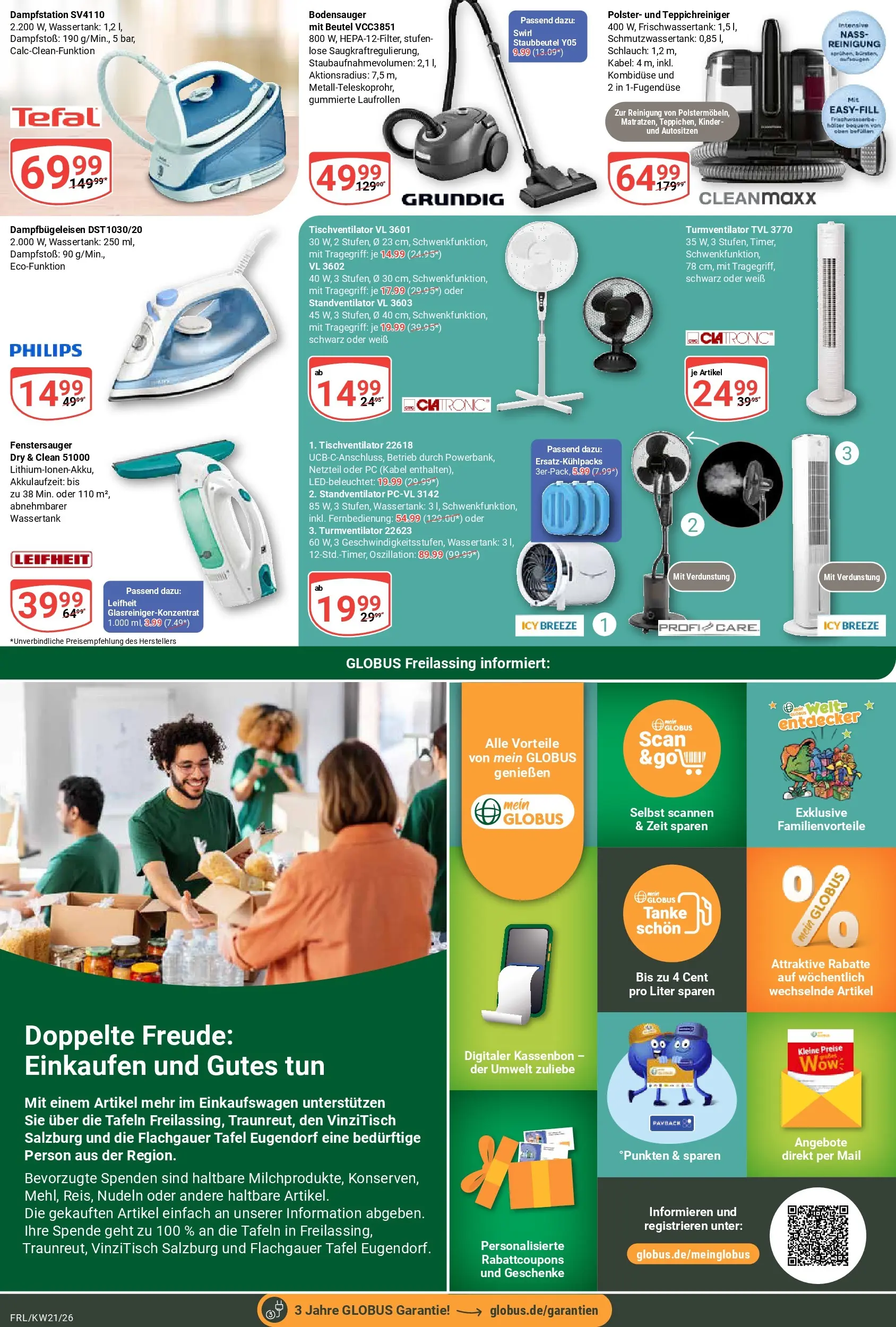 Globus Prospekt Freilassing	 (ab 17.05.2026) » Angebote online | Seite: 24 | Produkte: Kabel, Turmventilator, Nudeln, Netzteil