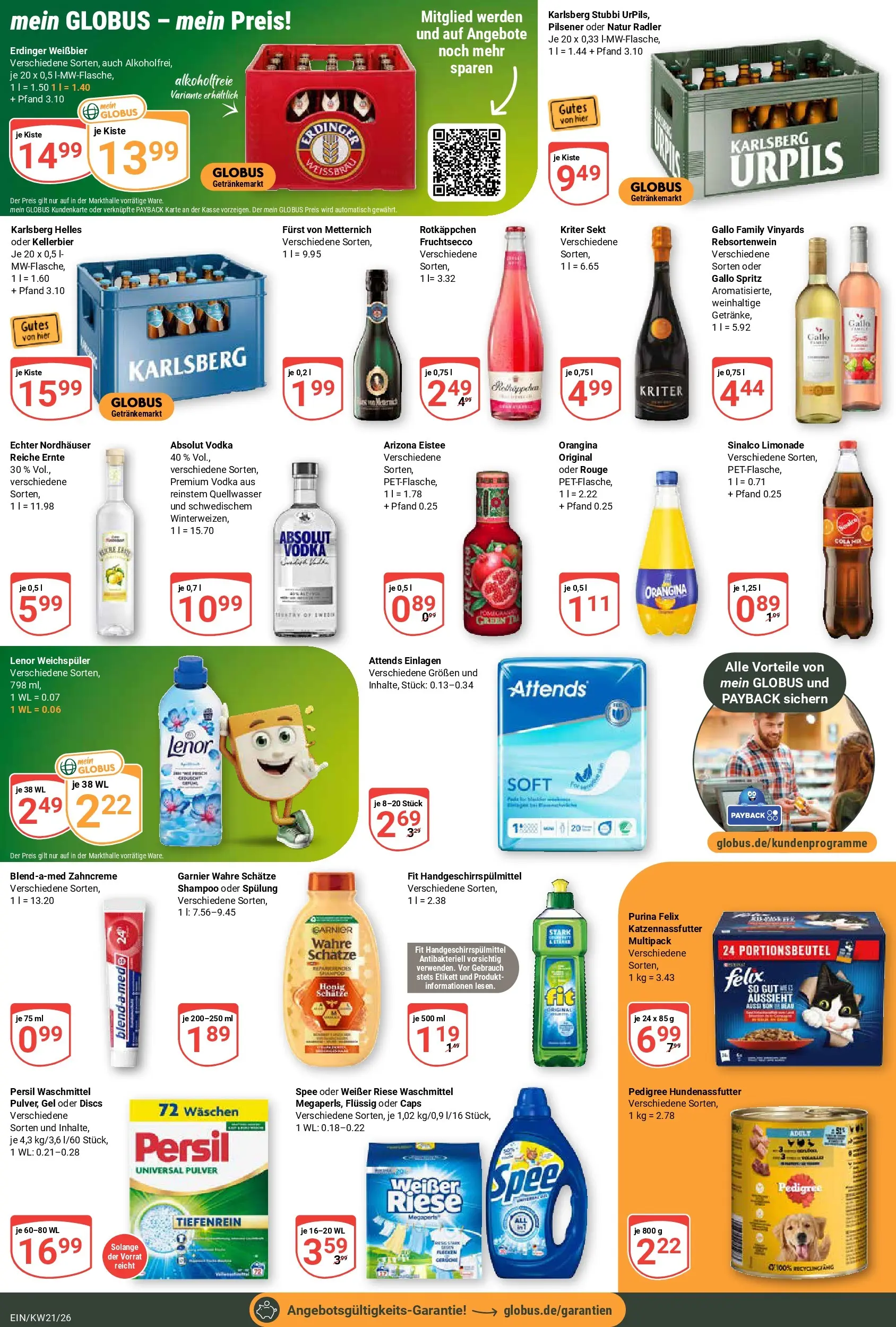 Globus Prospekt Homburg-Einöd	 (ab 17.05.2026) » Angebote online | Seite: 5 | Produkte: Lenor, Erdinger, Weichspüler, Rotkäppchen
