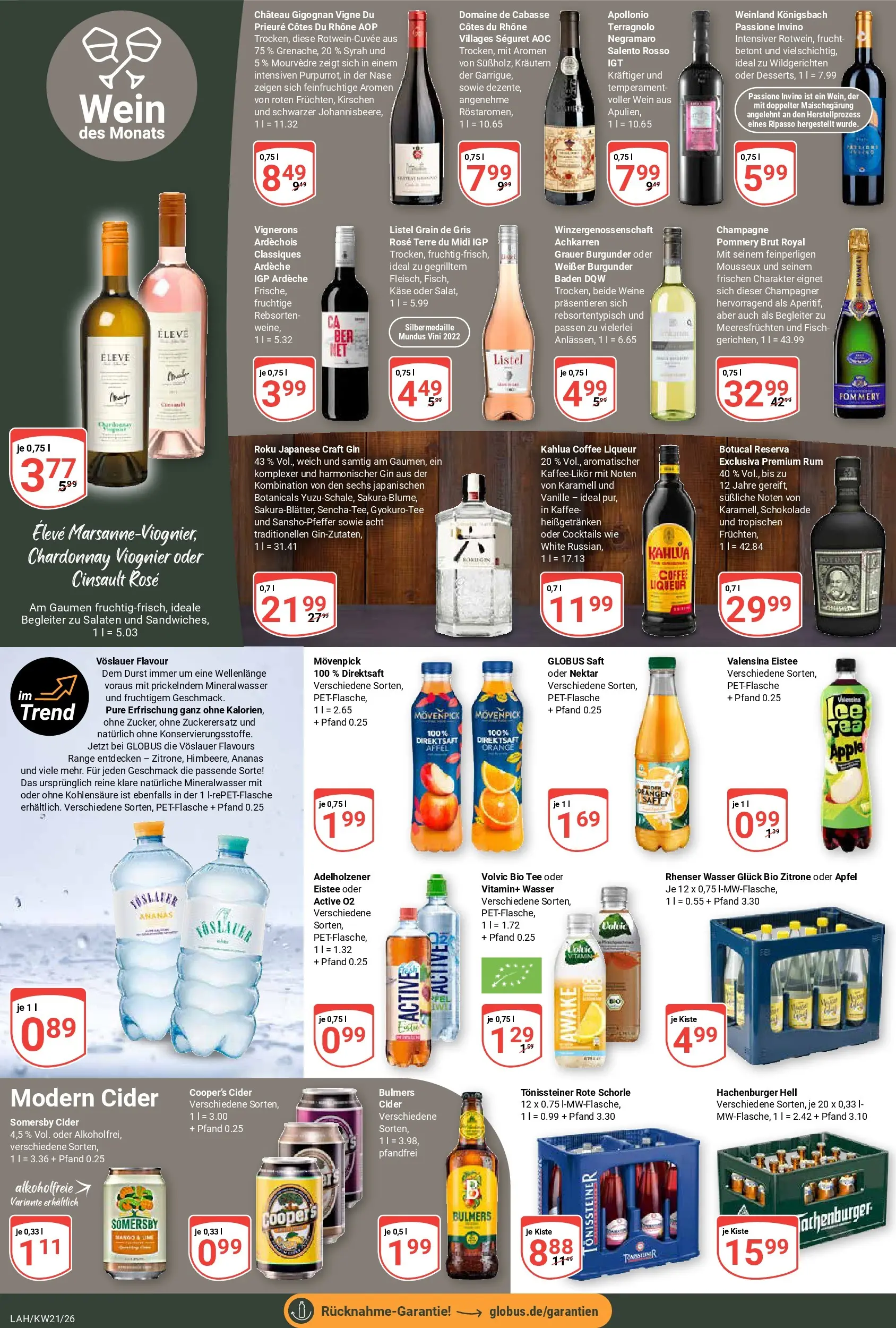 Globus Prospekt Lahnstein	 (ab 17.05.2026) » Angebote online | Seite: 15 | Produkte: Kirschen, Wasser, Saft, Gin