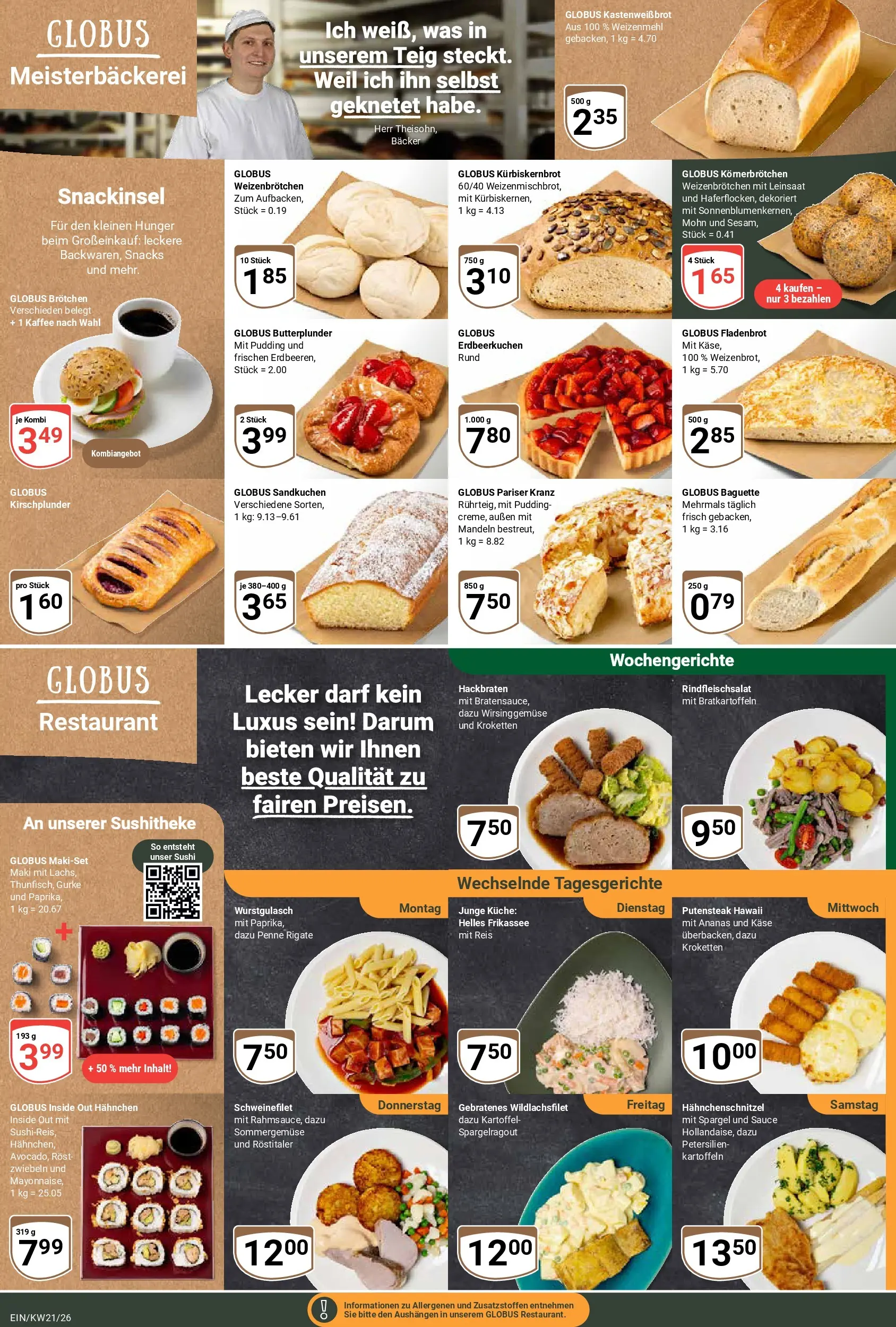 Globus Prospekt Homburg-Einöd	 (ab 17.05.2026) » Angebote online | Seite: 7 | Produkte: Küche, Baguette, Pudding, Zwiebeln