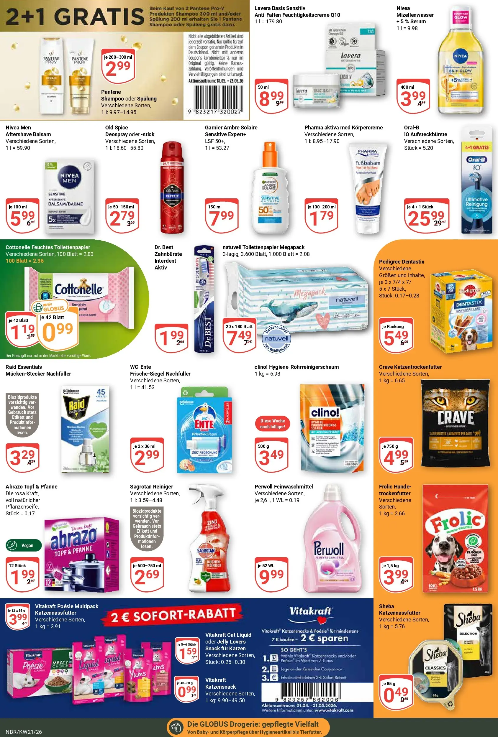 Globus Prospekt Neubrandenburg	 (ab 17.05.2026) » Angebote online | Seite: 22 | Produkte: Zahnbürste, Pedigree, Serum, Toilettenpapier