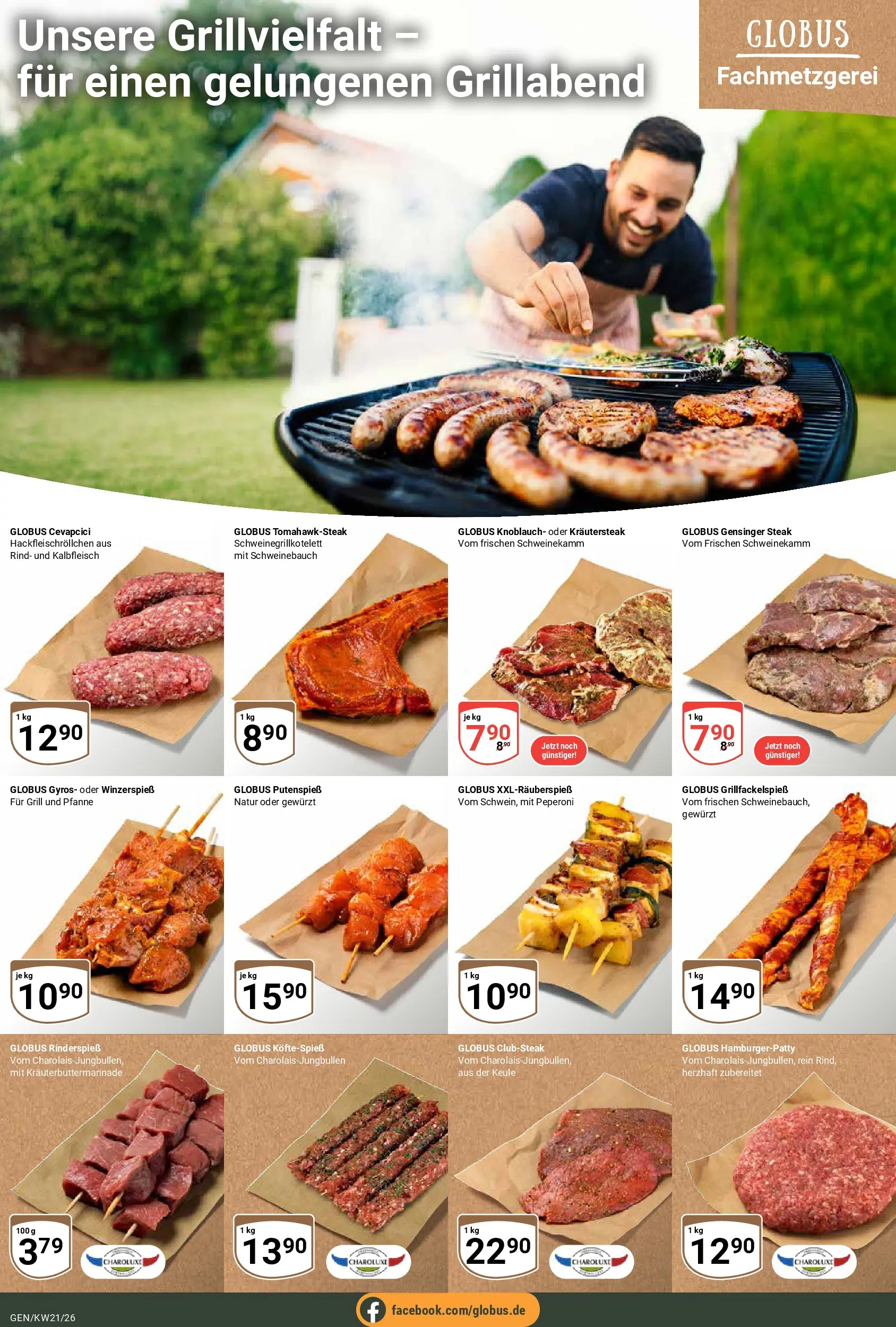 Globus Prospekt Gensingen	 (ab 17.05.2026) » Angebote online | Seite: 11 | Produkte: Grill, Schweinebauch, Cevapcici, Knoblauch