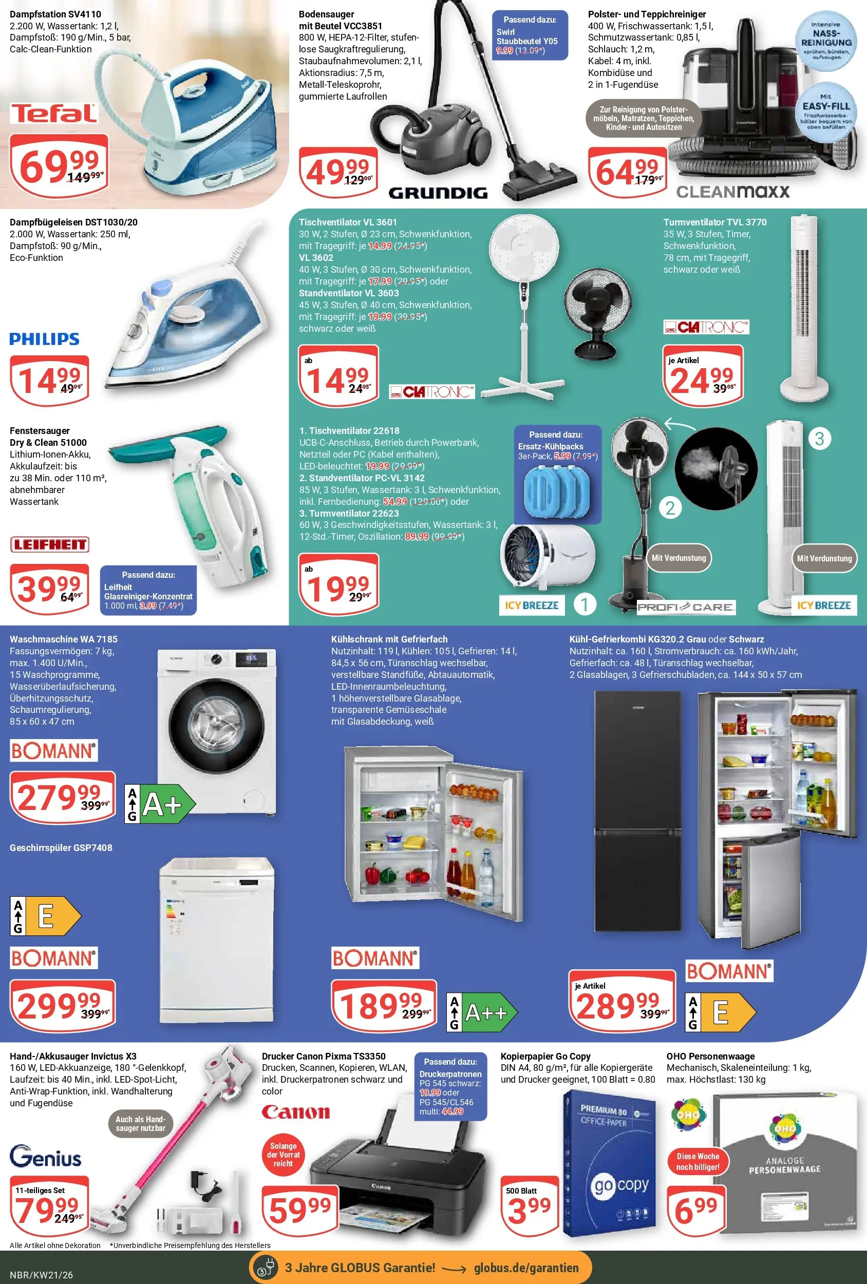 Globus Prospekt Neubrandenburg	 (ab 17.05.2026) » Angebote online | Seite: 24 | Produkte: Geschirrspüler, Personenwaage, Netzteil, PC