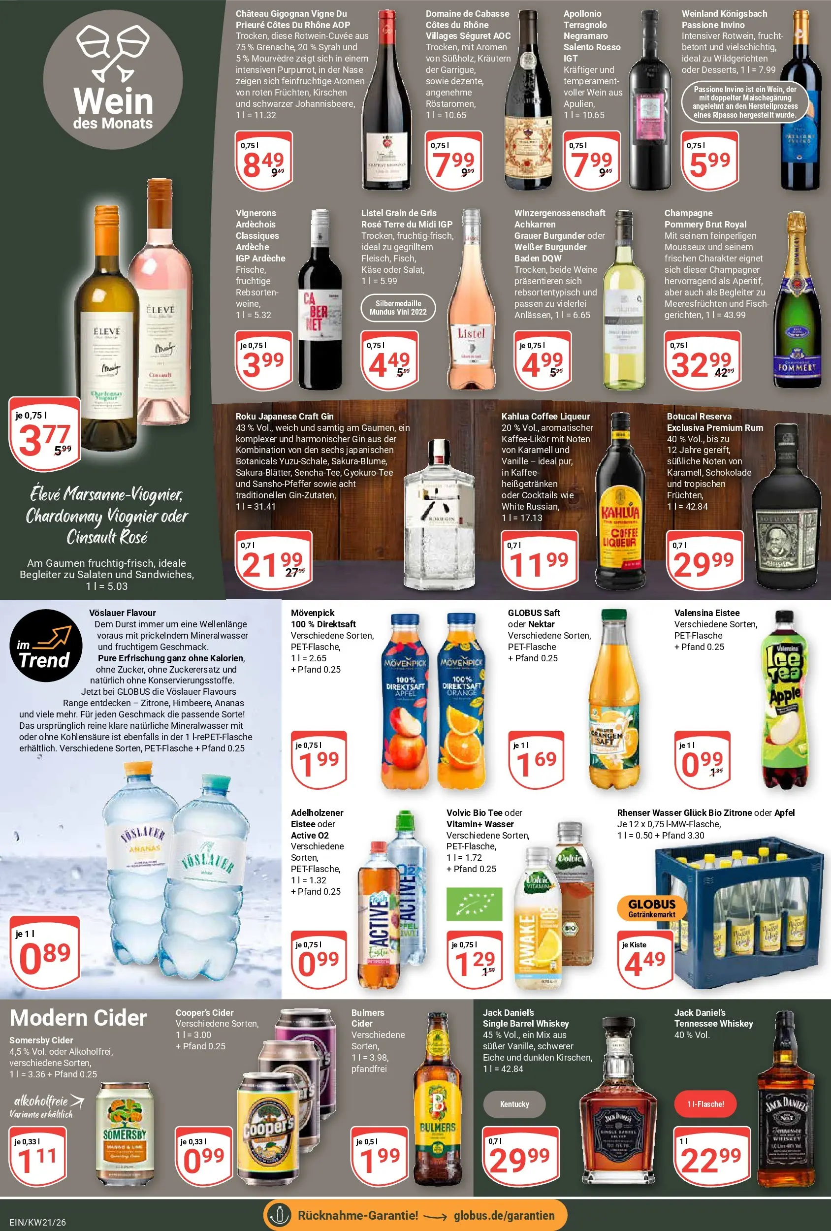 Globus Prospekt Homburg-Einöd	 (ab 17.05.2026) » Angebote online | Seite: 15 | Produkte: Ananas, Wein, Gin, Whiskey