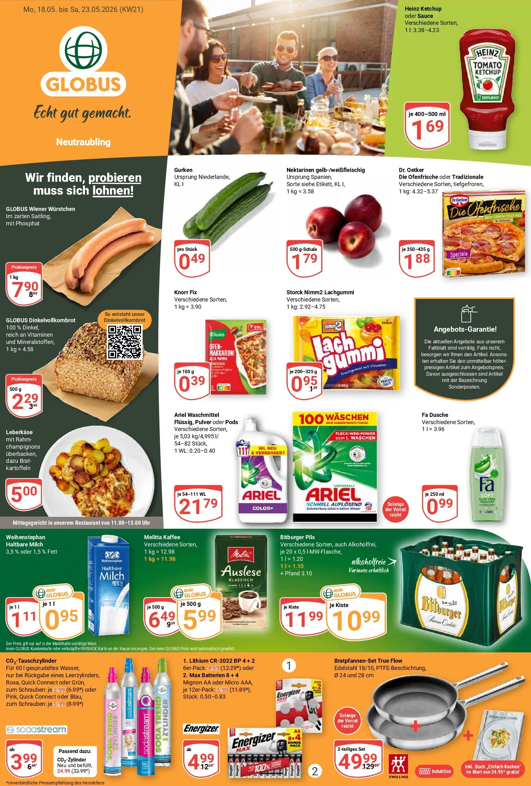 Globus Prospekt Neutraubling	 (ab 17.05.2026) » Angebote online | Seite: 1 | Produkte: Dusche, Ofenfrische, Champignons, Waschmittel