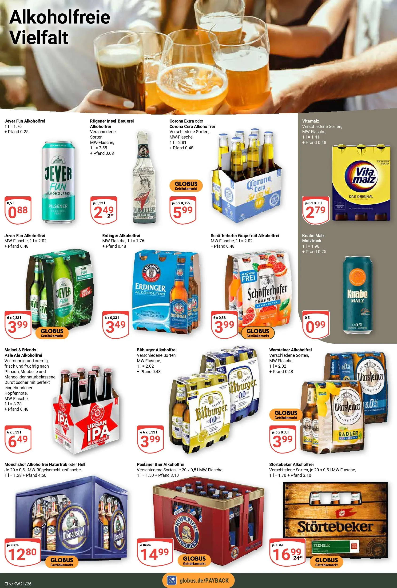 Globus Prospekt Homburg-Einöd	 (ab 17.05.2026) » Angebote online | Seite: 19 | Produkte: Bitburger, Durstloscher, Erdinger, Bier