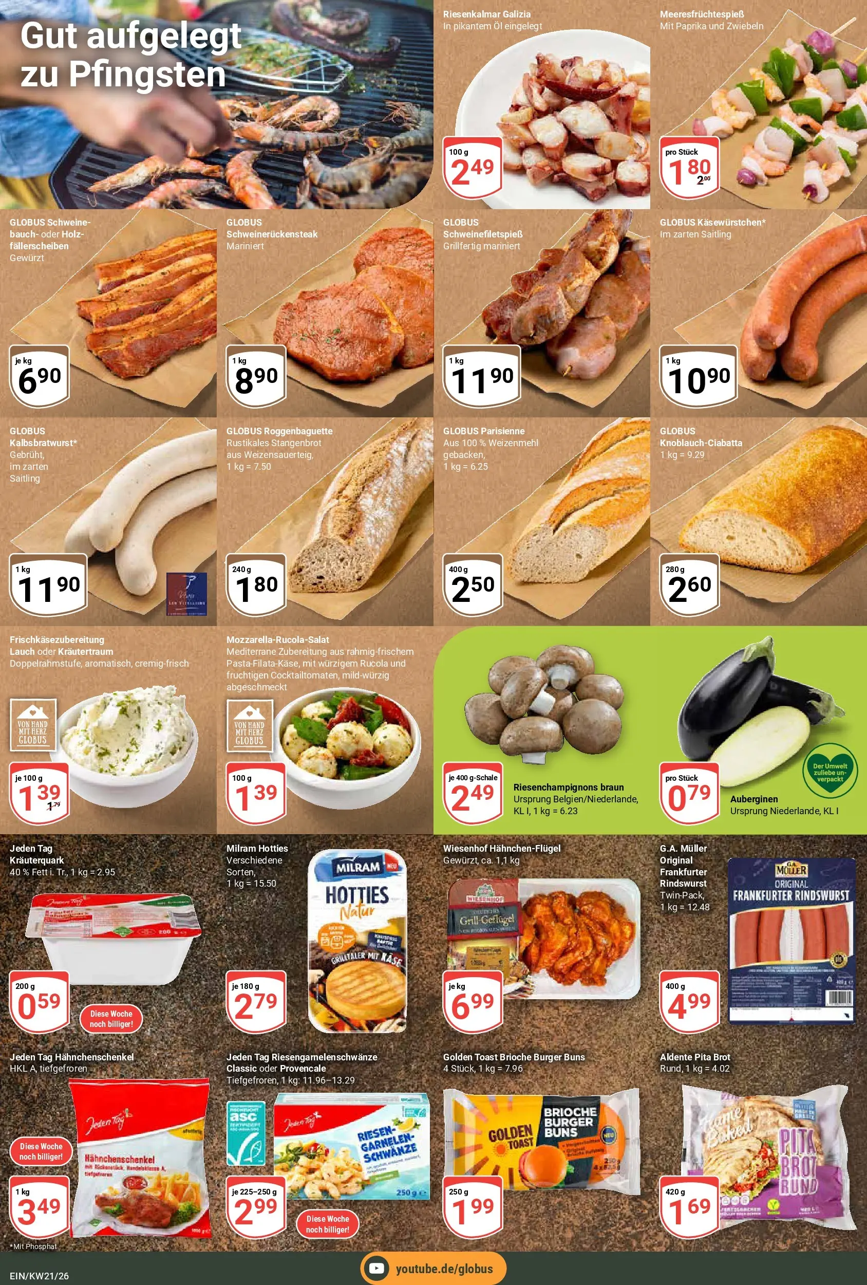 Globus Prospekt Homburg-Einöd	 (ab 17.05.2026) » Angebote online | Seite: 21 | Produkte: Käse, Burger, Milram, Brot