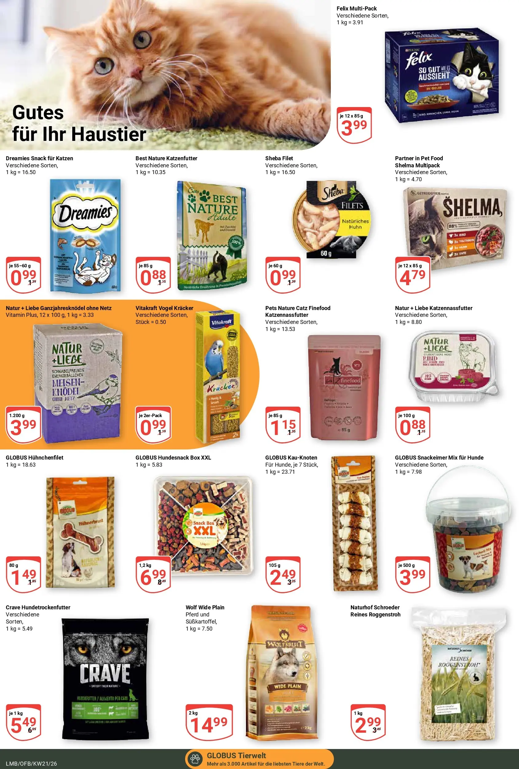 Globus Prospekt Limburg	 (ab 17.05.2026) » Angebote online | Seite: 20 | Produkte: Sheba, Katzenfutter, Kaninchen, Box