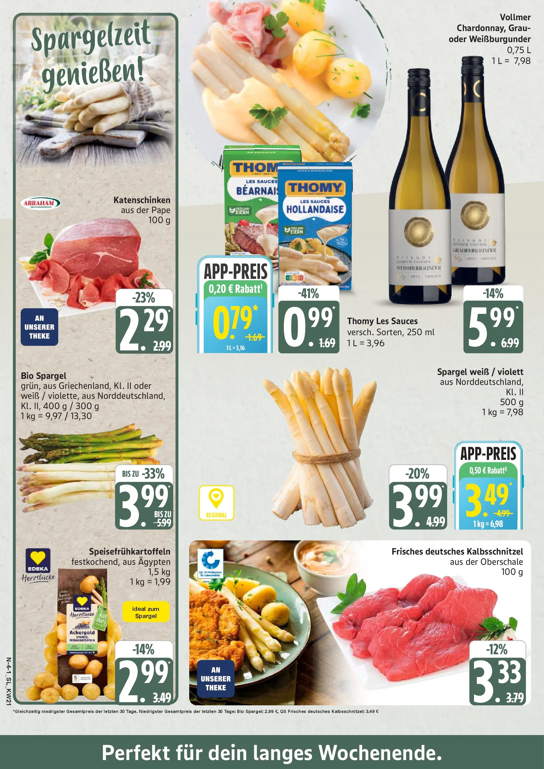 Edeka prospekt Schleswig	 (ab 17.05.2026) » Angebote Online | Seite: 4 | Produkte: Thomy les sauces, Theke, Spargel