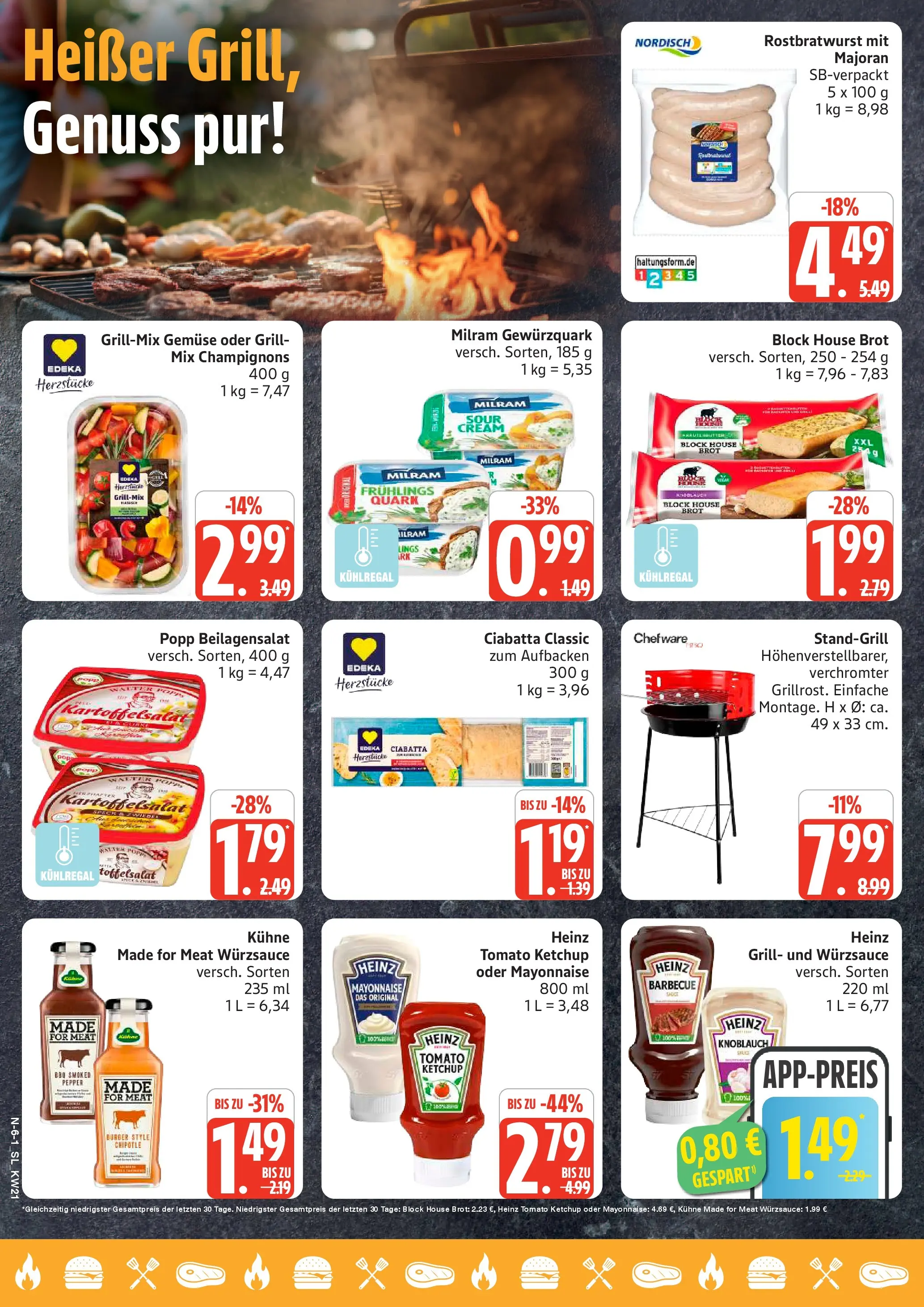 Edeka prospekt Schleswig	 (ab 17.05.2026) » Angebote Online | Seite: 6 | Produkte: Quark, Champignons, Milram, Brot