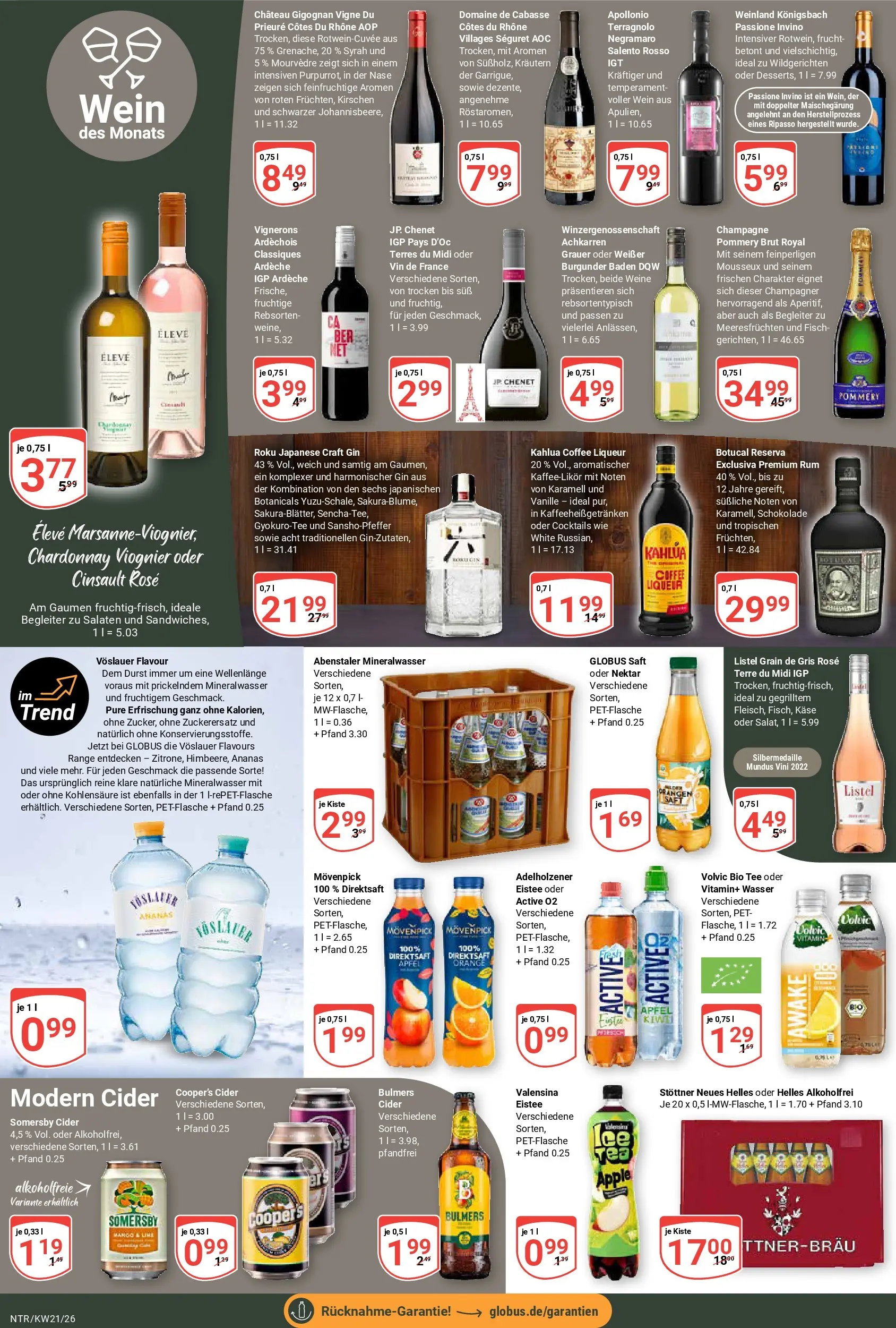 Globus Prospekt Neutraubling	 (ab 17.05.2026) » Angebote online | Seite: 15 | Produkte: Adelholzener, Mineralwasser, Wasser, Tee