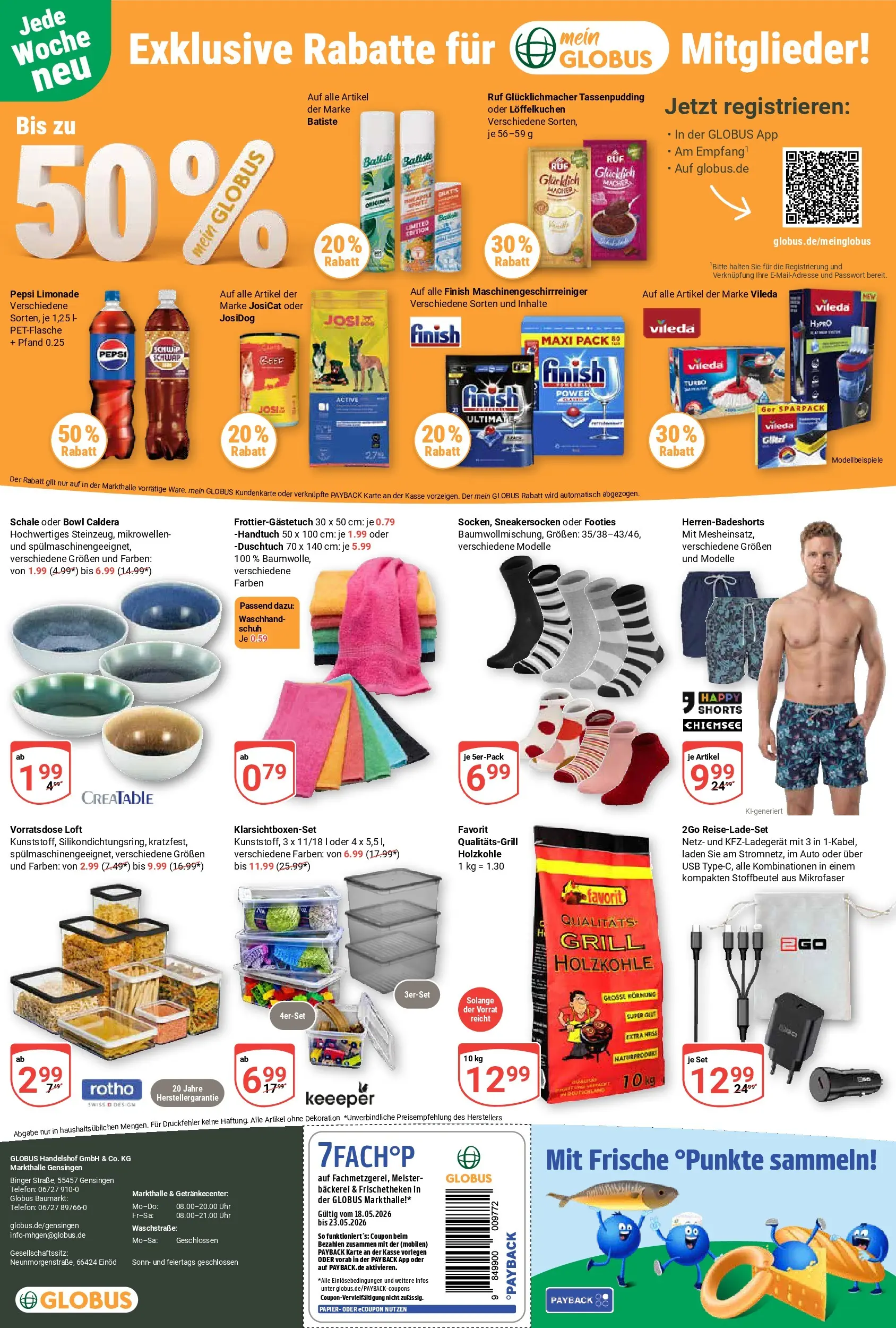 Globus Prospekt Gensingen	 (ab 17.05.2026) » Angebote online | Seite: 34 | Produkte: USB, Grill, Bäckerei, Telefon