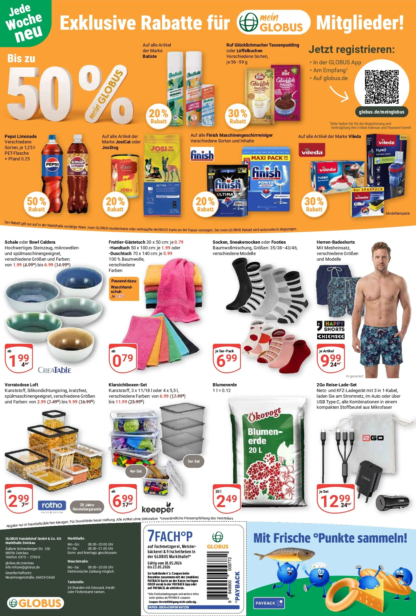Globus Prospekt Zwickau	 (ab 17.05.2026) » Angebote online | Seite: 35 | Produkte: Bäckerei, Blumen, Finish, Blumenerde