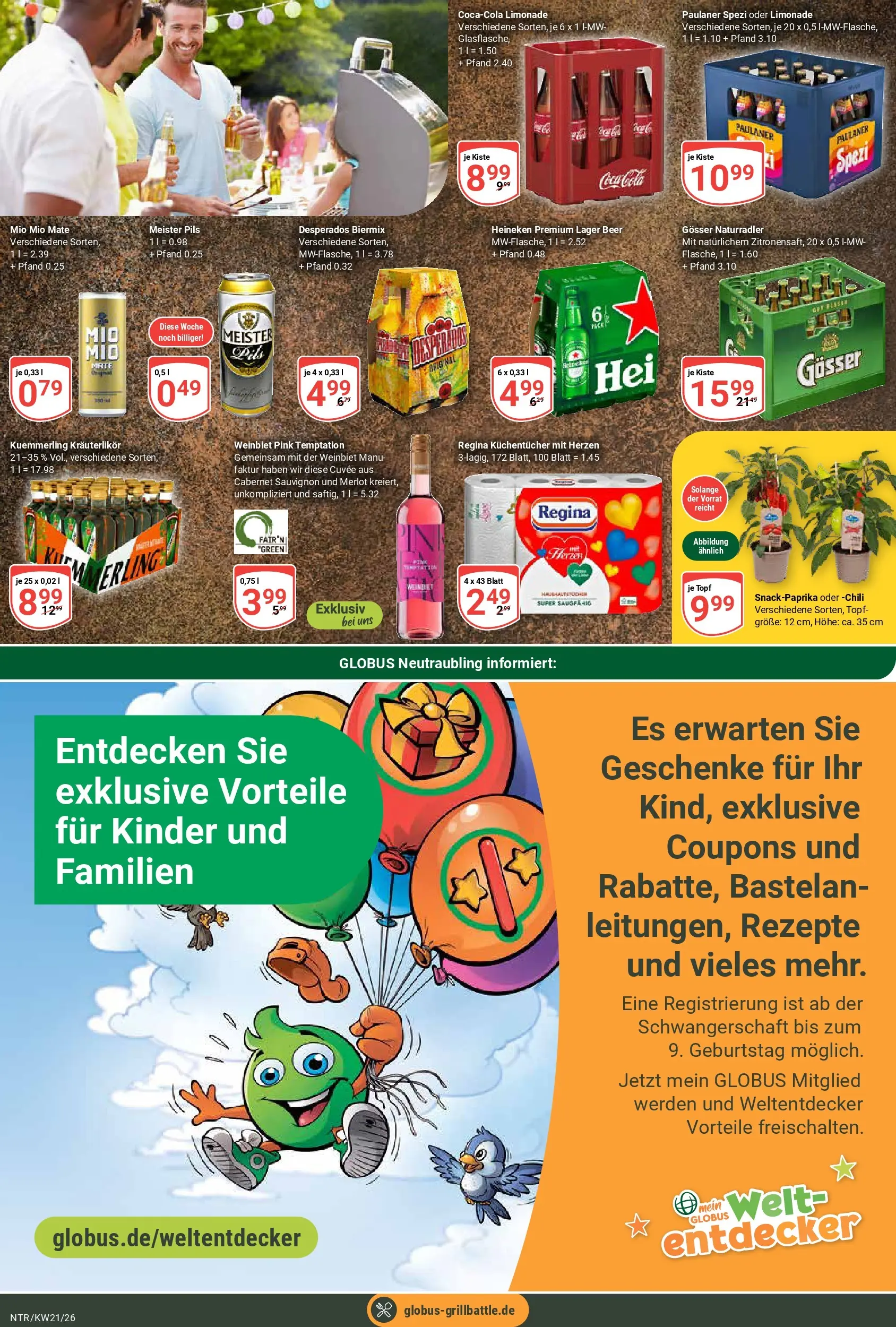 Globus Prospekt Neutraubling	 (ab 17.05.2026) » Angebote online | Seite: 21 | Produkte: Cola, Merlot, Limonade, Heineken