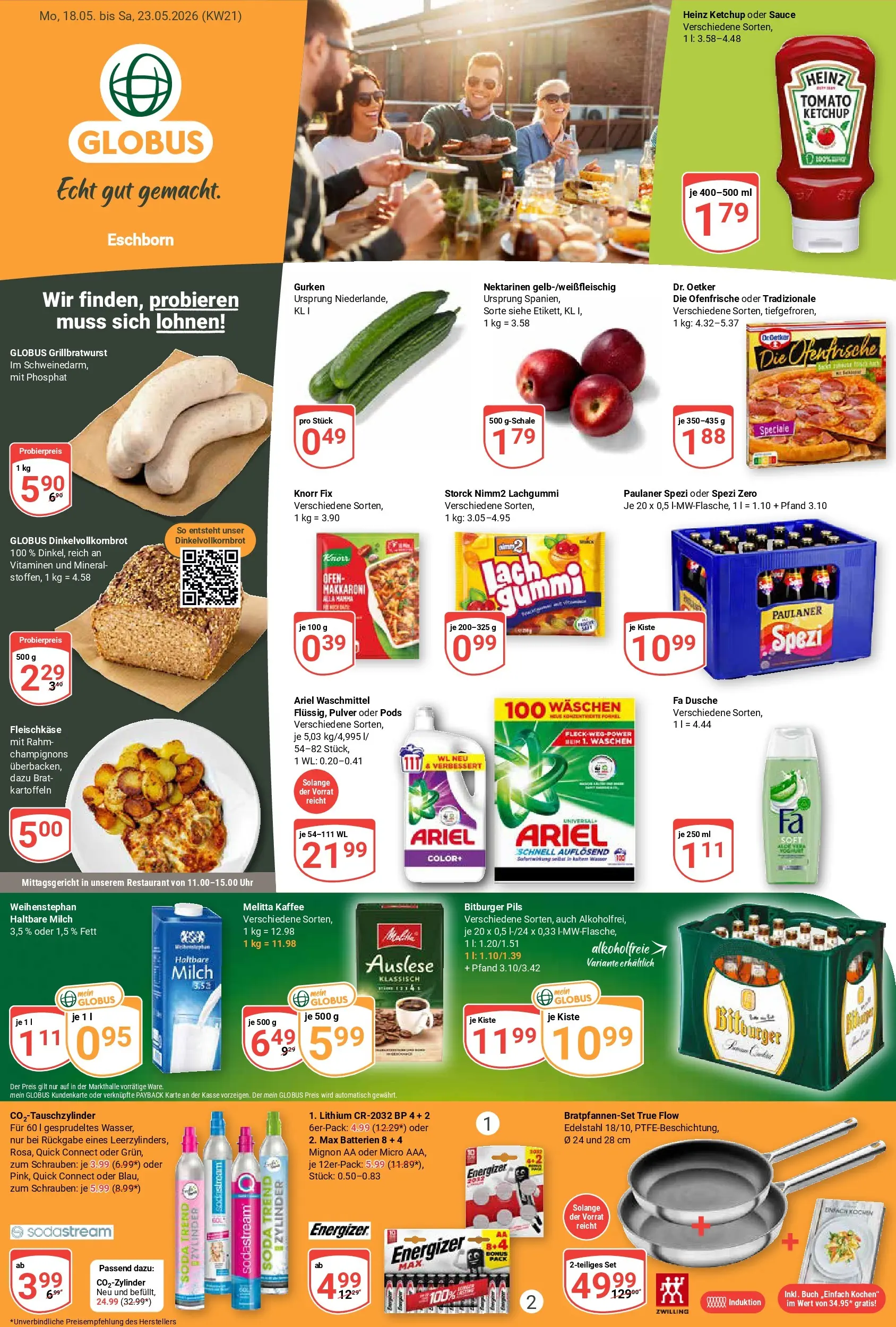Globus Prospekt Eschborn	 (ab 17.05.2026) » Angebote online | Seite: 1 | Produkte: Knorr fix, Batterien, Haltbare milch, Paulaner