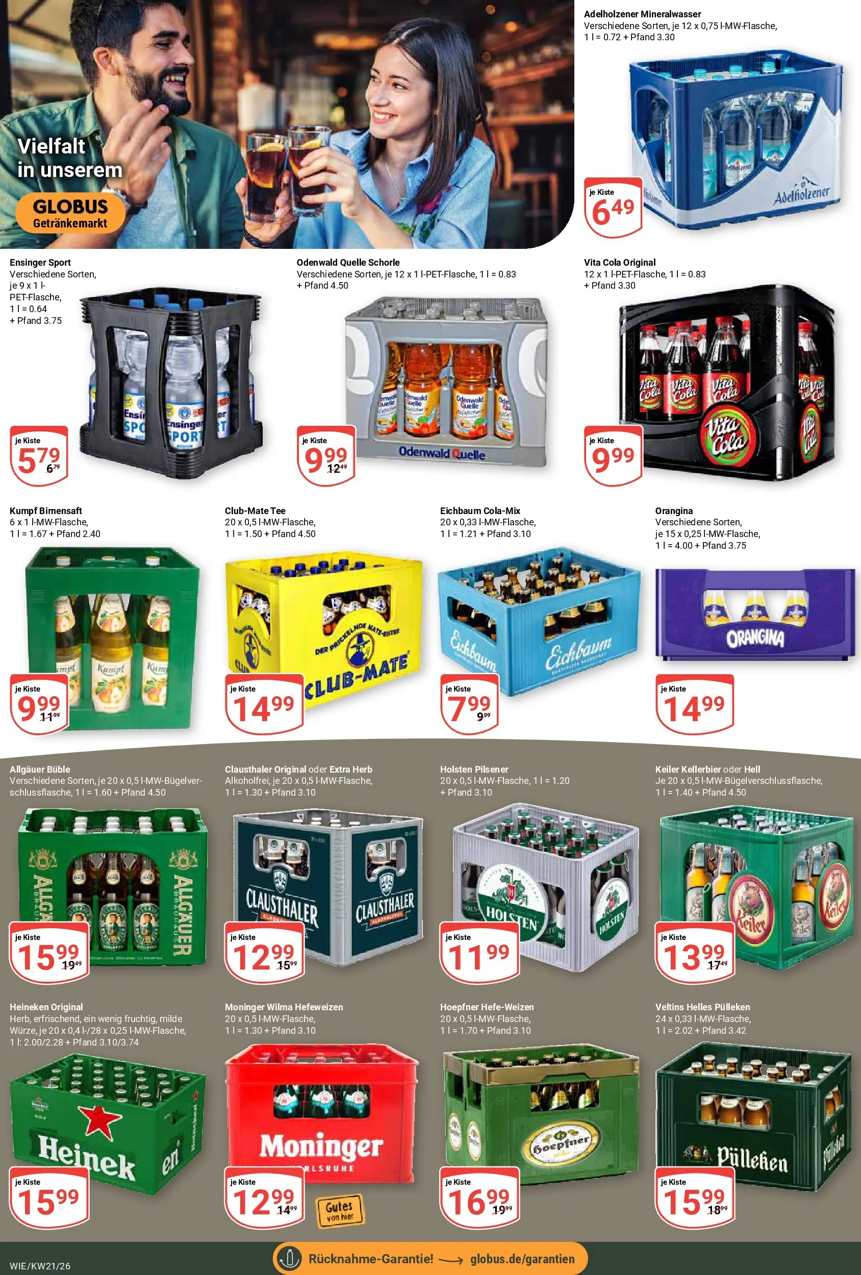 Globus Prospekt Waghäusel	 (ab 17.05.2026) » Angebote online | Seite: 17 | Produkte: Cola, Adelholzener, Heineken, Veltins