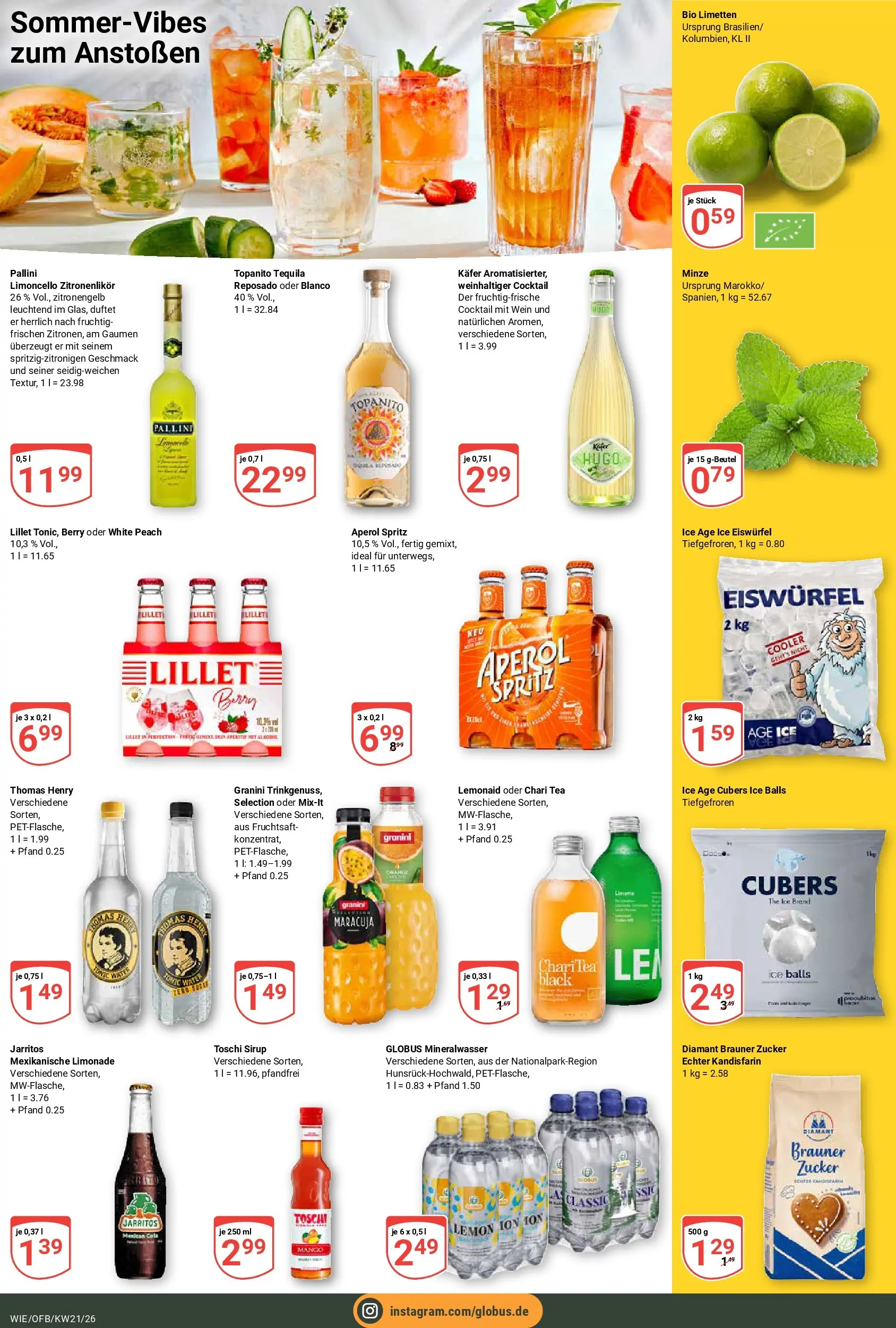 Globus Prospekt Waghäusel	 (ab 17.05.2026) » Angebote online | Seite: 19 | Produkte: Limetten, Mineralwasser, Granini, Aperol