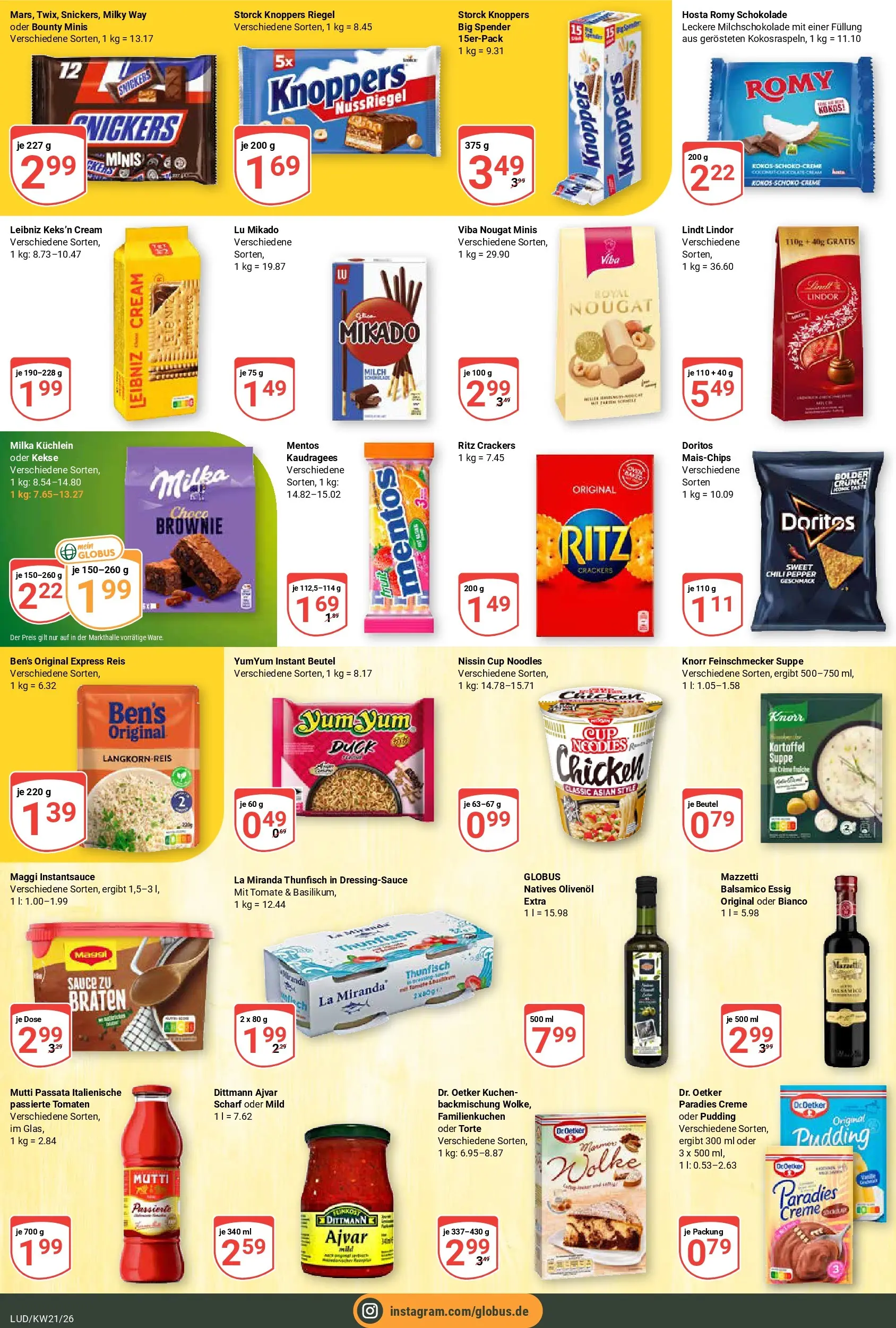 Globus Prospekt Ludwigshafen-Oggersheim	 (ab 17.05.2026) » Angebote online | Seite: 15 | Produkte: Maggi, Thunfisch, Snickers, Creme