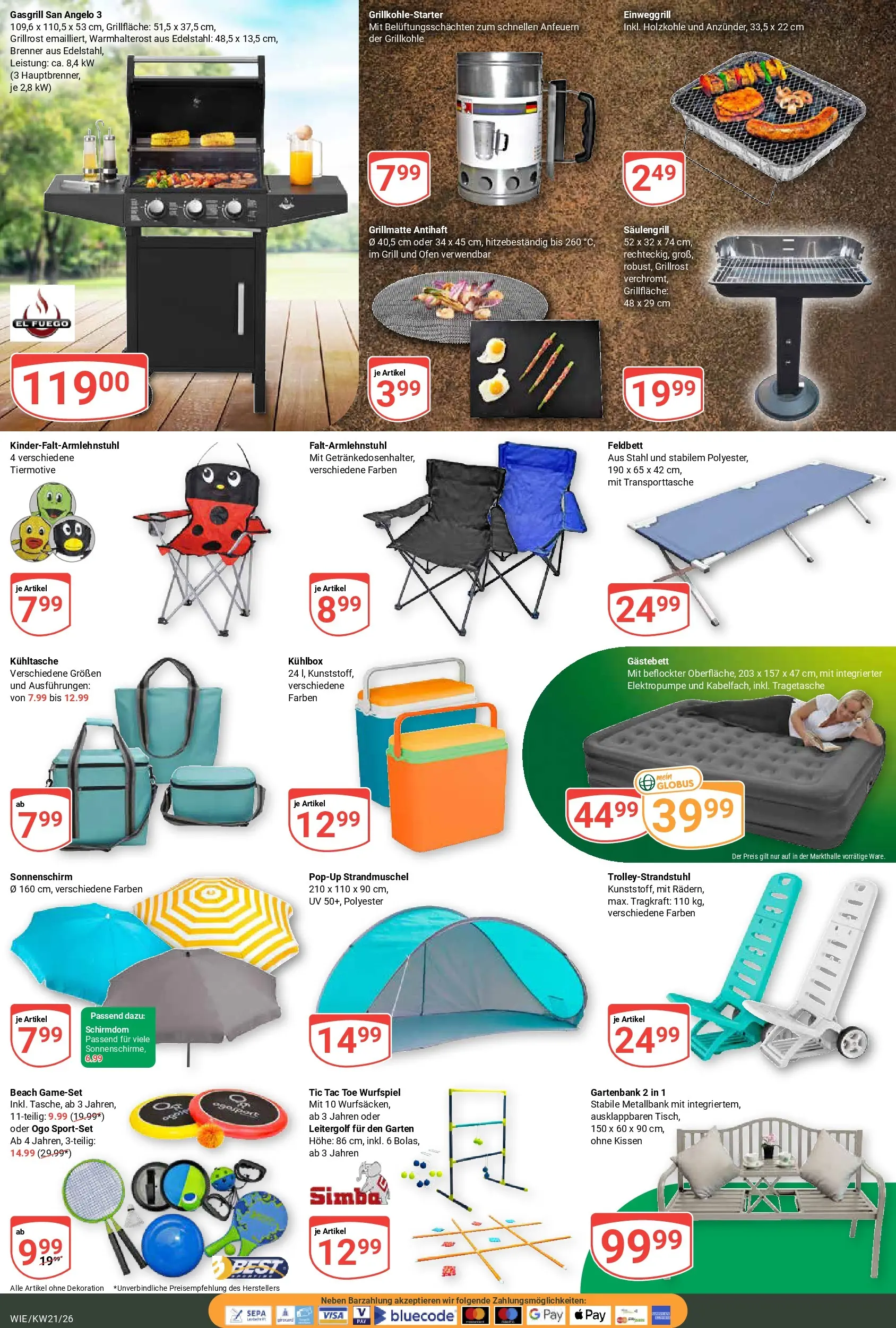 Globus Prospekt Waghäusel	 (ab 17.05.2026) » Angebote online | Seite: 26 | Produkte: Ofen, Grill, Kissen, Sonnenschirm