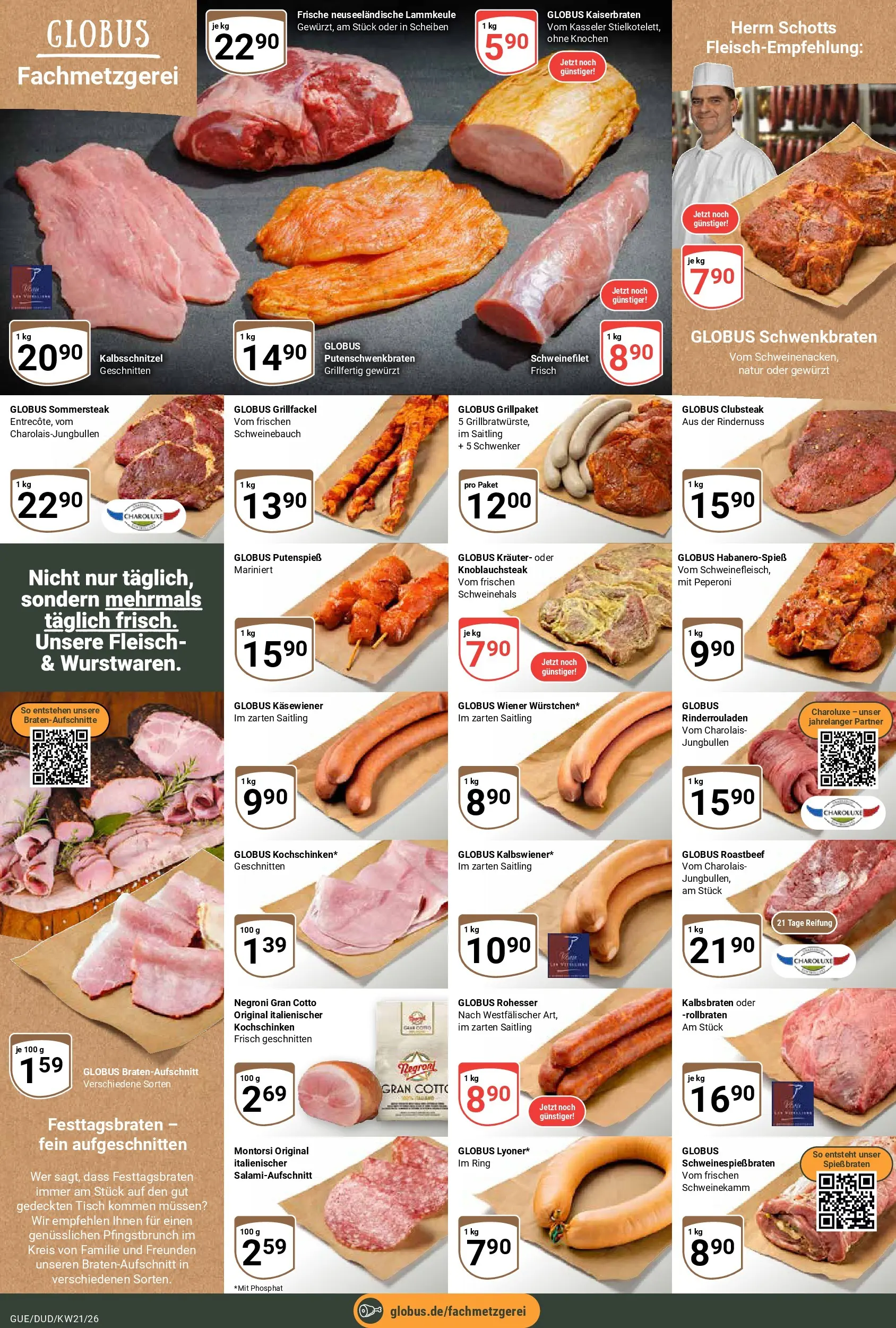 Globus Prospekt Saarbrücken-Dudweiler	 (ab 17.05.2026) » Angebote online | Seite: 8 | Produkte: Rinderrouladen, Lammkeule, Schweinebauch, Schweinefilet