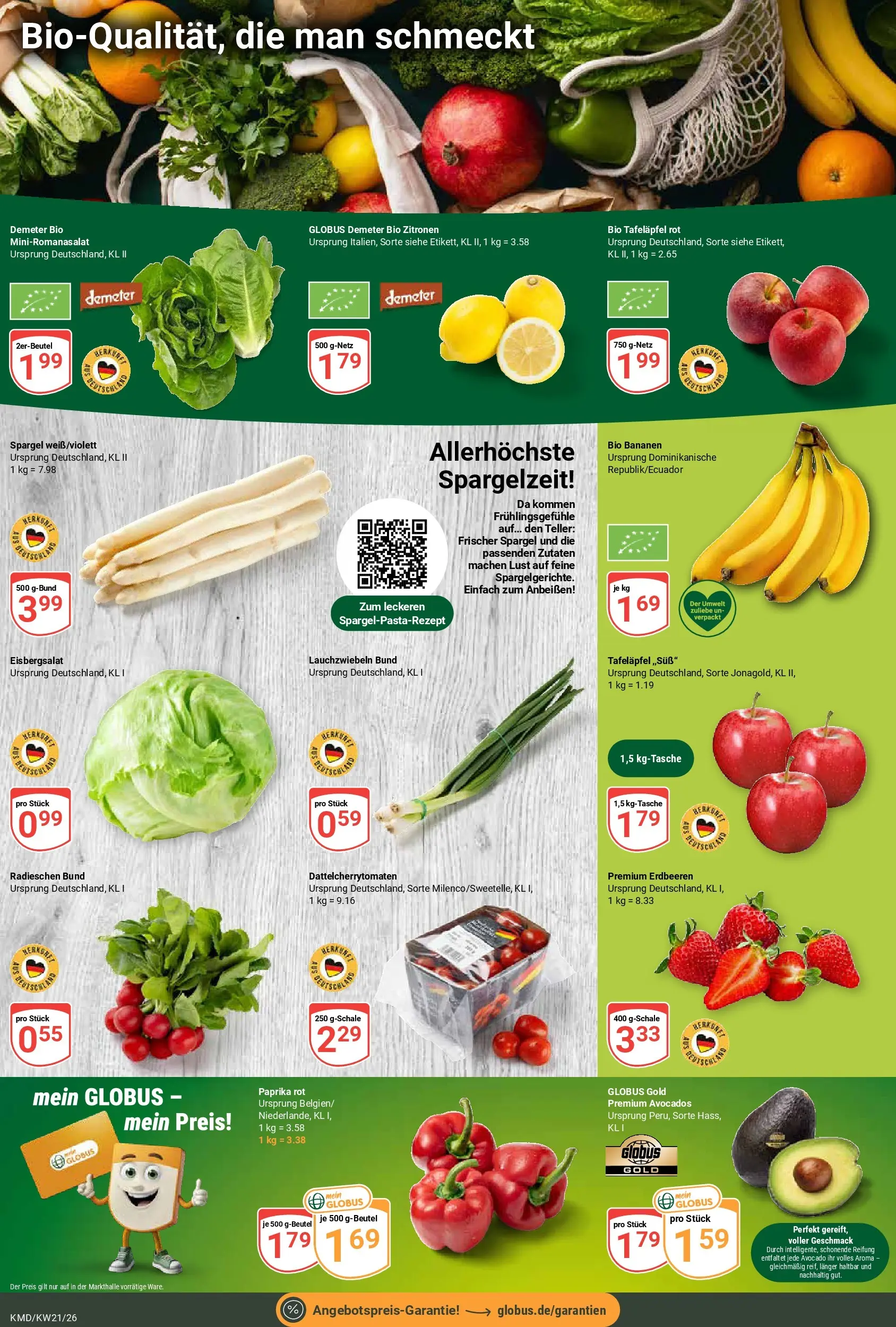 Globus Prospekt Köln	 (ab 17.05.2026) » Angebote online | Seite: 4 | Produkte: Eisbergsalat, Spargel, Paprika, Zitronen