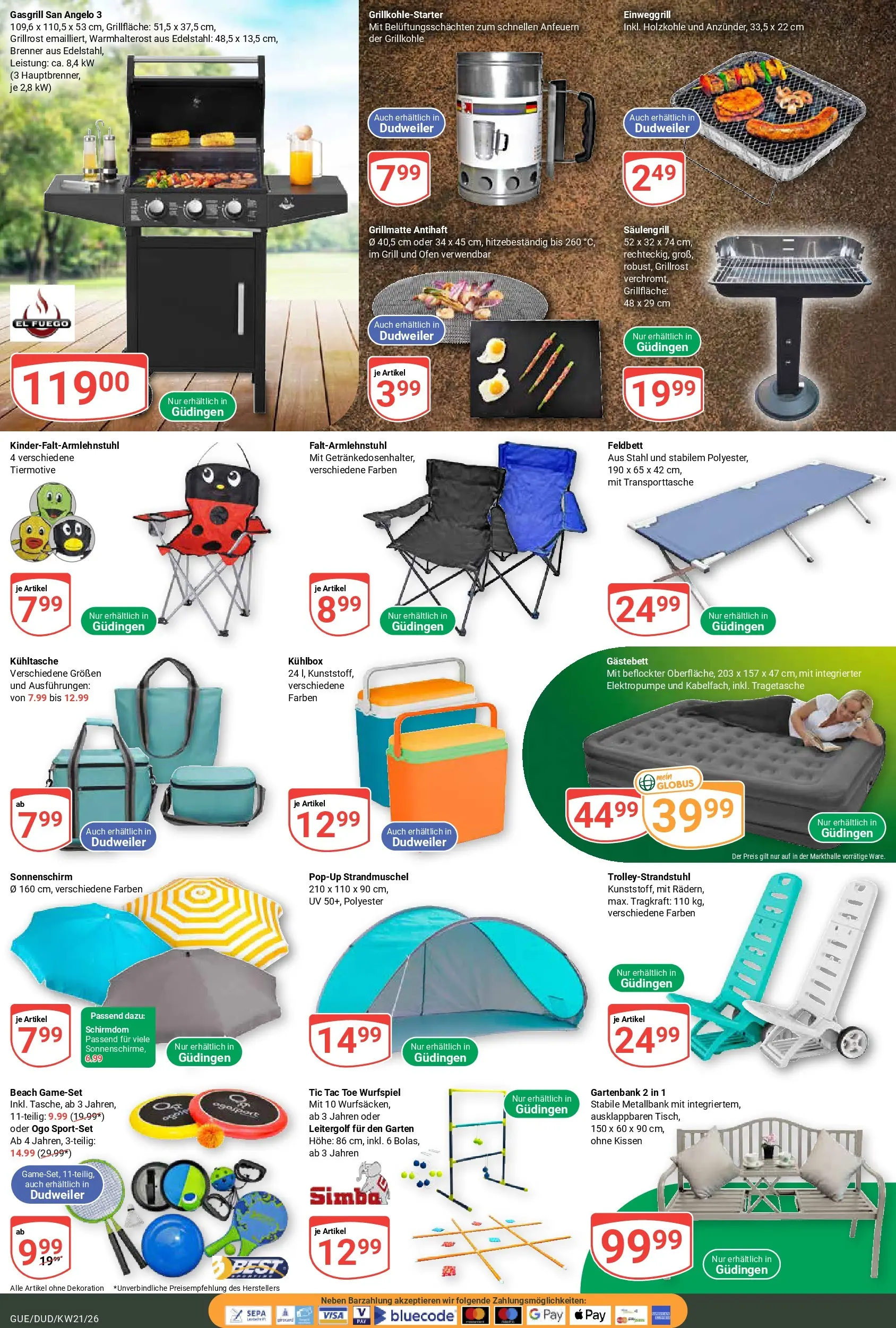 Globus Prospekt Saarbrücken-Dudweiler	 (ab 17.05.2026) » Angebote online | Seite: 24 | Produkte: Ofen, Grill, Kissen, Sonnenschirm