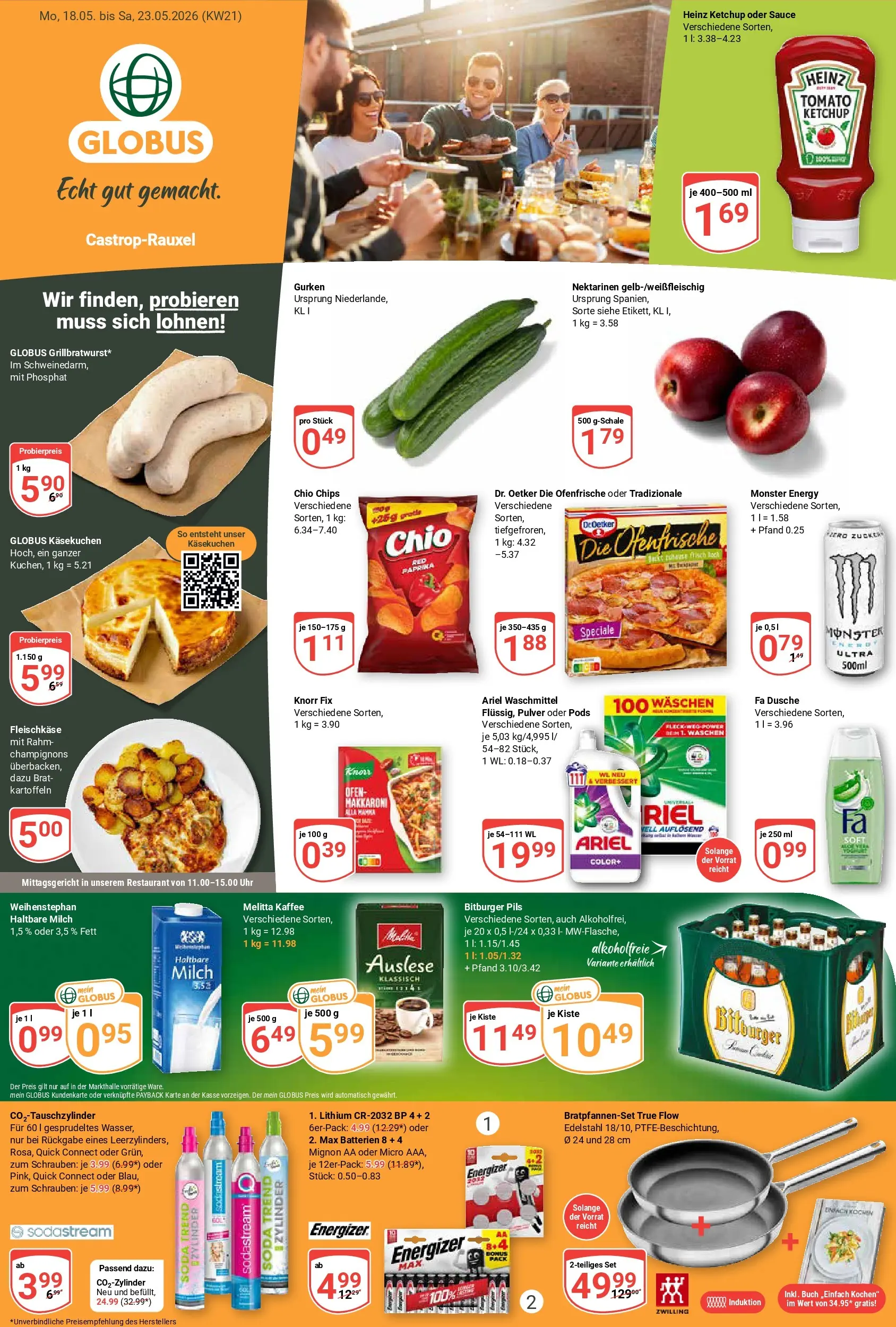 Globus Prospekt Castrop-Rauxel	 (ab 17.05.2026) » Angebote online | Seite: 1 | Produkte: Melitta, Batterien, Ariel, Haltbare milch