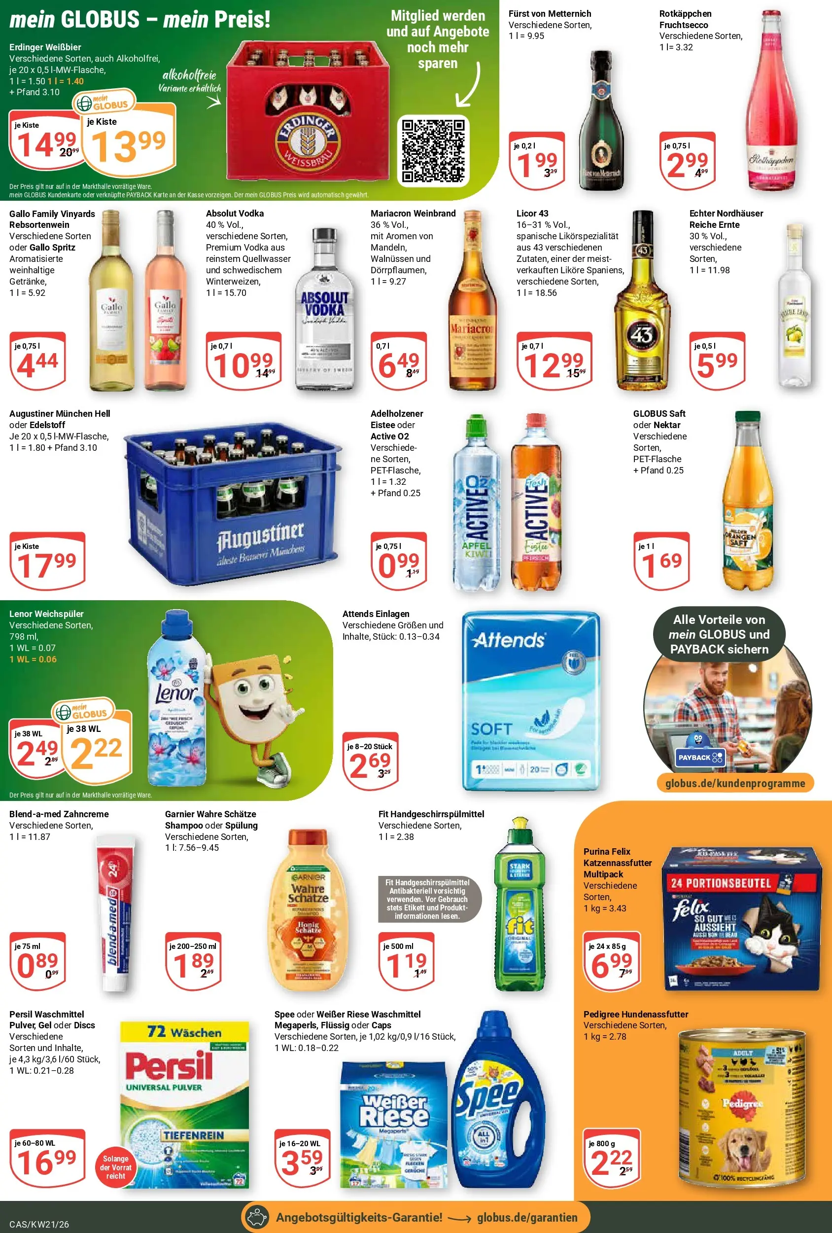 Globus Prospekt Castrop-Rauxel	 (ab 17.05.2026) » Angebote online | Seite: 4 | Produkte: Lenor, Adelholzener, Mariacron, Saft