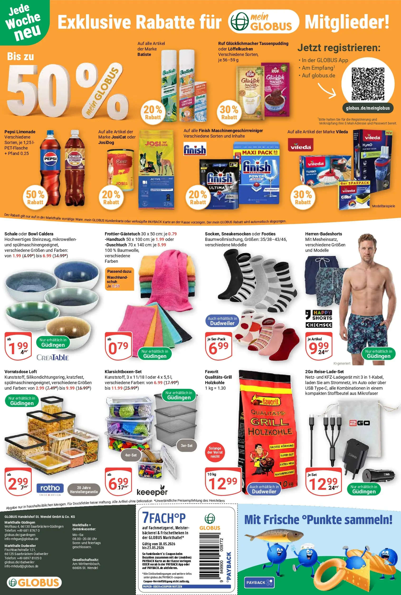 Globus Prospekt Saarbrücken-Dudweiler	 (ab 17.05.2026) » Angebote online | Seite: 30 | Produkte: USB, Bäckerei, Limonade, Uhr