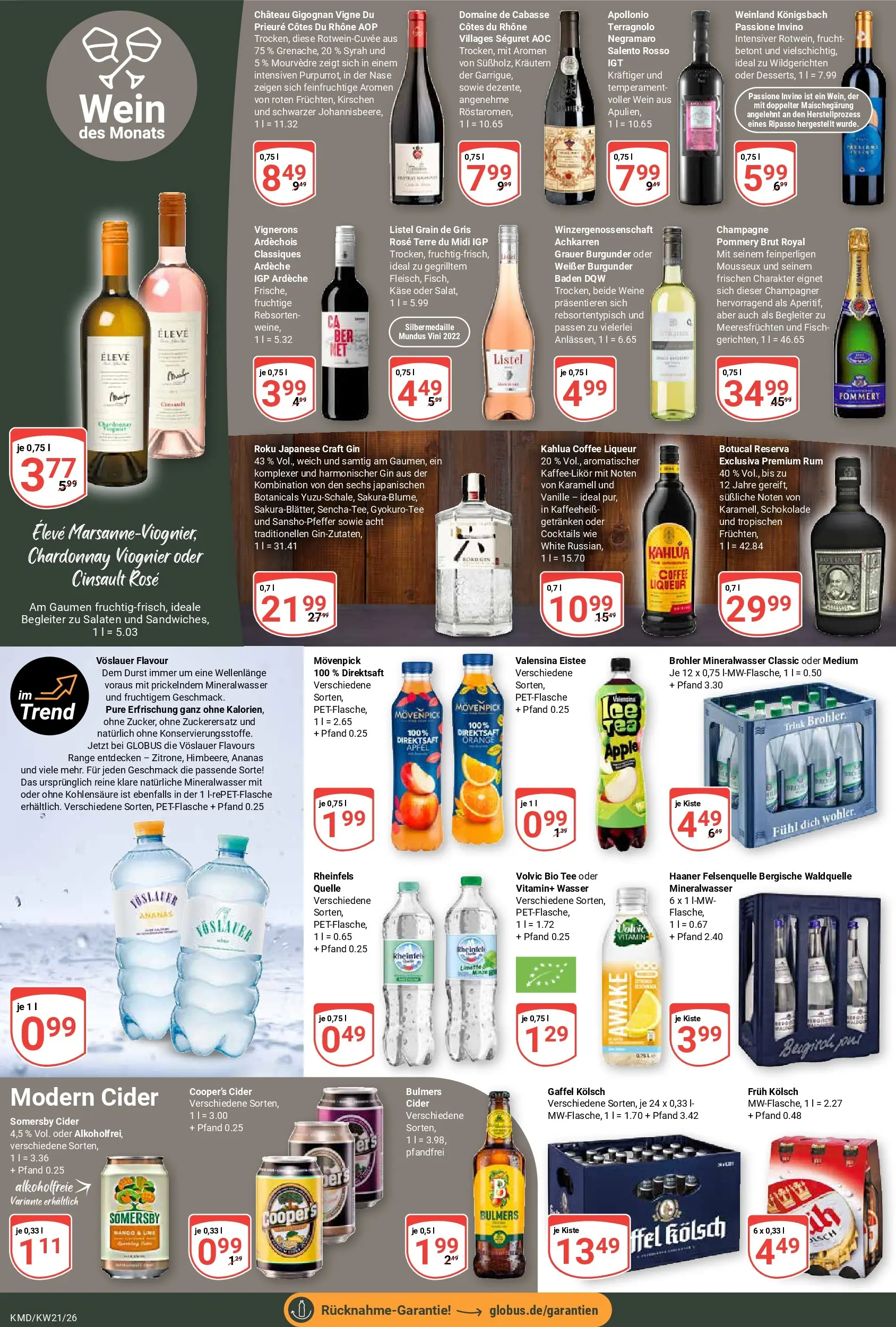 Globus Prospekt Köln	 (ab 17.05.2026) » Angebote online | Seite: 14 | Produkte: Ananas, Wasser, Wein, Tee