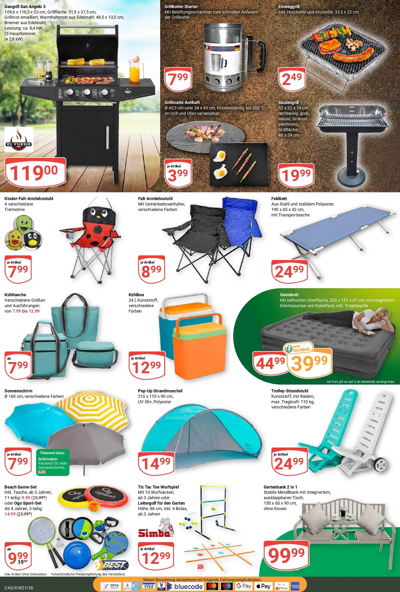 Globus Prospekt Castrop-Rauxel	 (ab 17.05.2026) » Angebote online | Seite: 22 | Produkte: Ofen, Grill, Kissen, Sonnenschirm